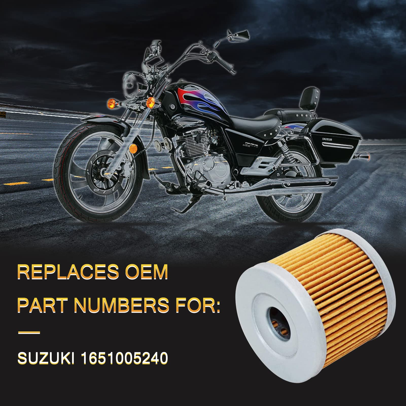 4 Pack Yerbay Motorcycle Oil Filter For Suzuki Gn125 E Gn125E 1982-2000