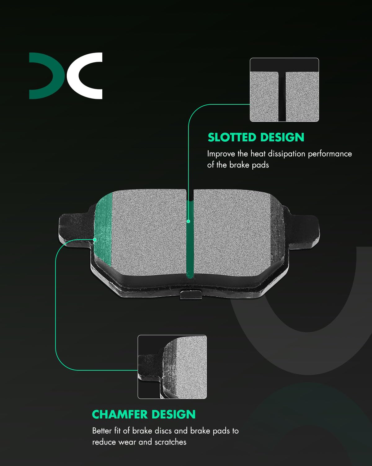 Scitoo D1423 Rear Semi-Metallic Brake Pads Sets Fit For Lexus Ct200H,For Scion Im,For Toyota Corolla/Corolla Im/For Prius/For Pr