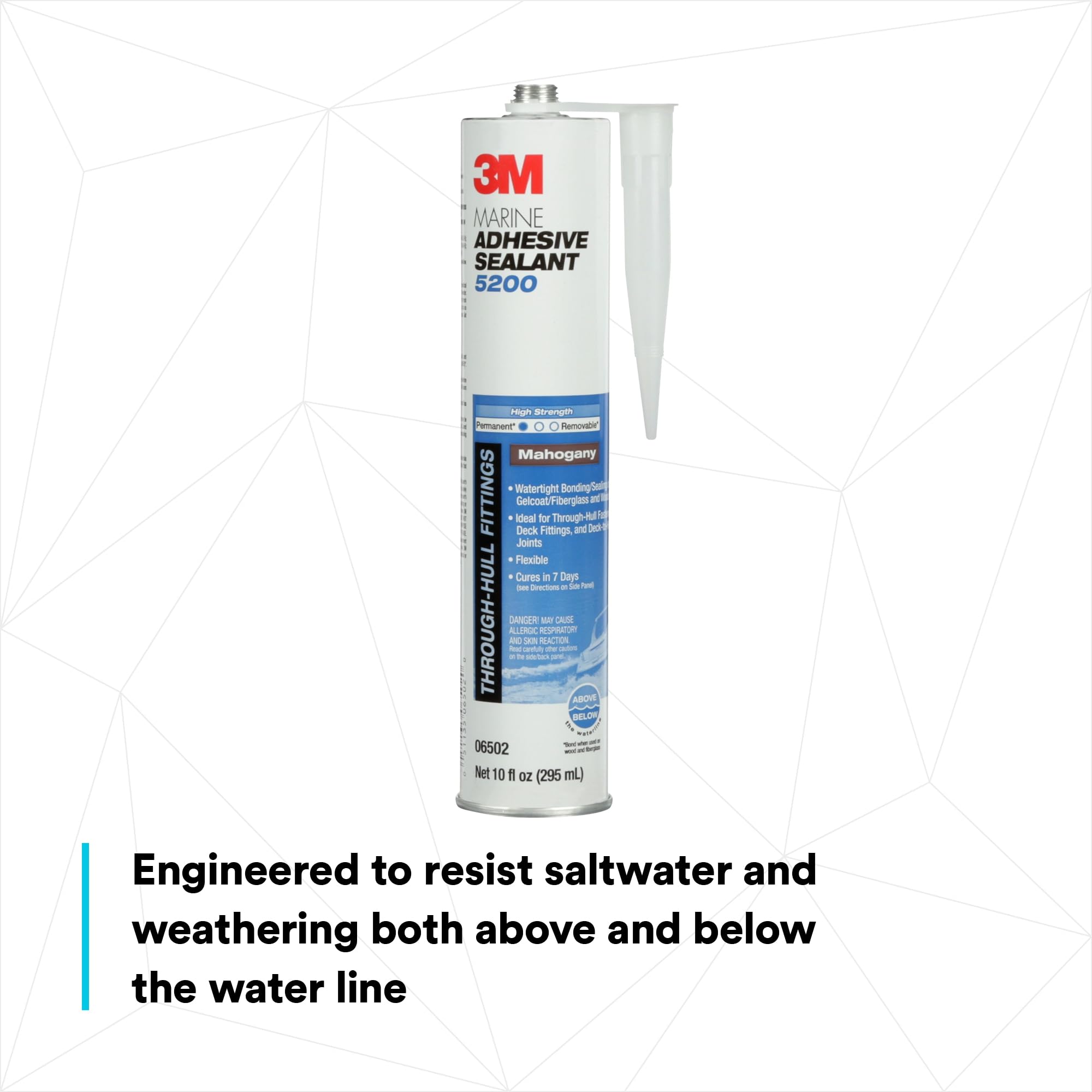 3M Marine 5200 Adhesive/Sealant (Mahogany, 1/10 Gallon), 10 Fl Oz