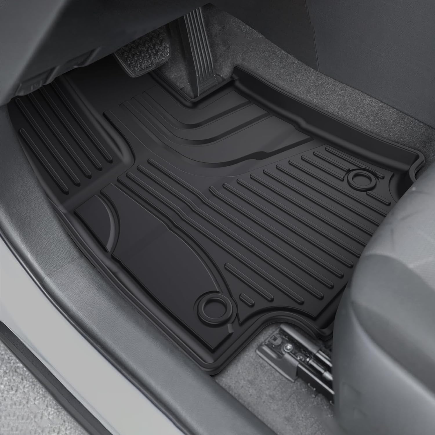 Aomsazto Floor Mats Compatible With Toyota Venza 2021-2025 & Toyota Rav4 2019-2025 (Include Hybrid) Full Set All Weather Floor L