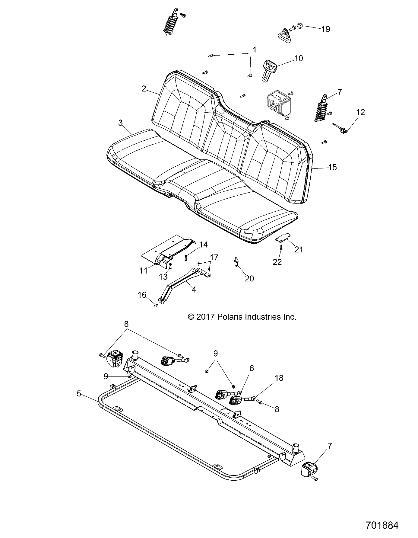 Polaris Ranger Seat Base Shield, Genuine Oem Part 5813738, Qty 1