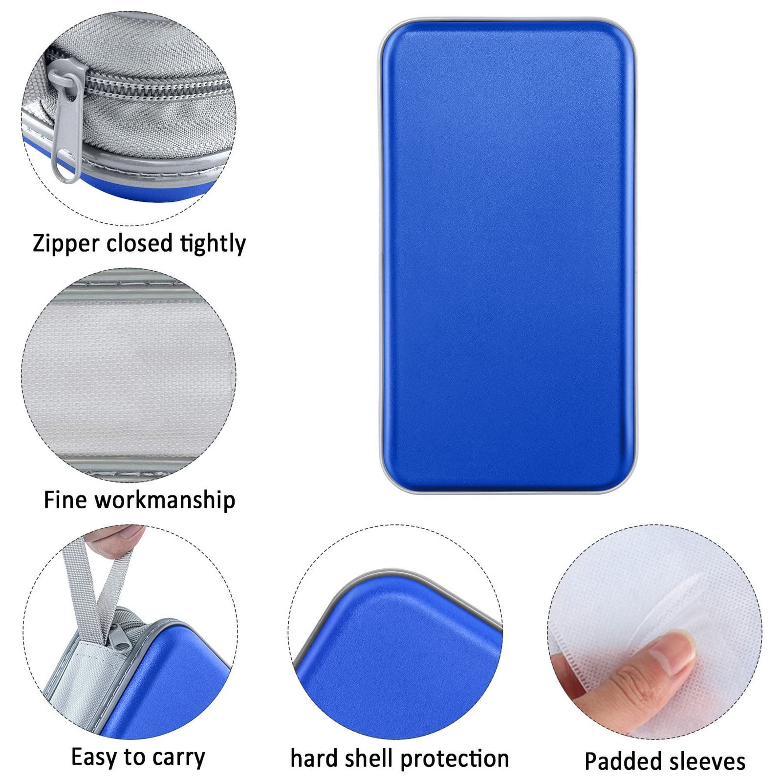 Siveit Cd Case, Dvd Case Holder 96 Capacity Hard Plastic Cd Dvd Disc Cases Storage Binder Wallet For Car Home Office Travel (Blu