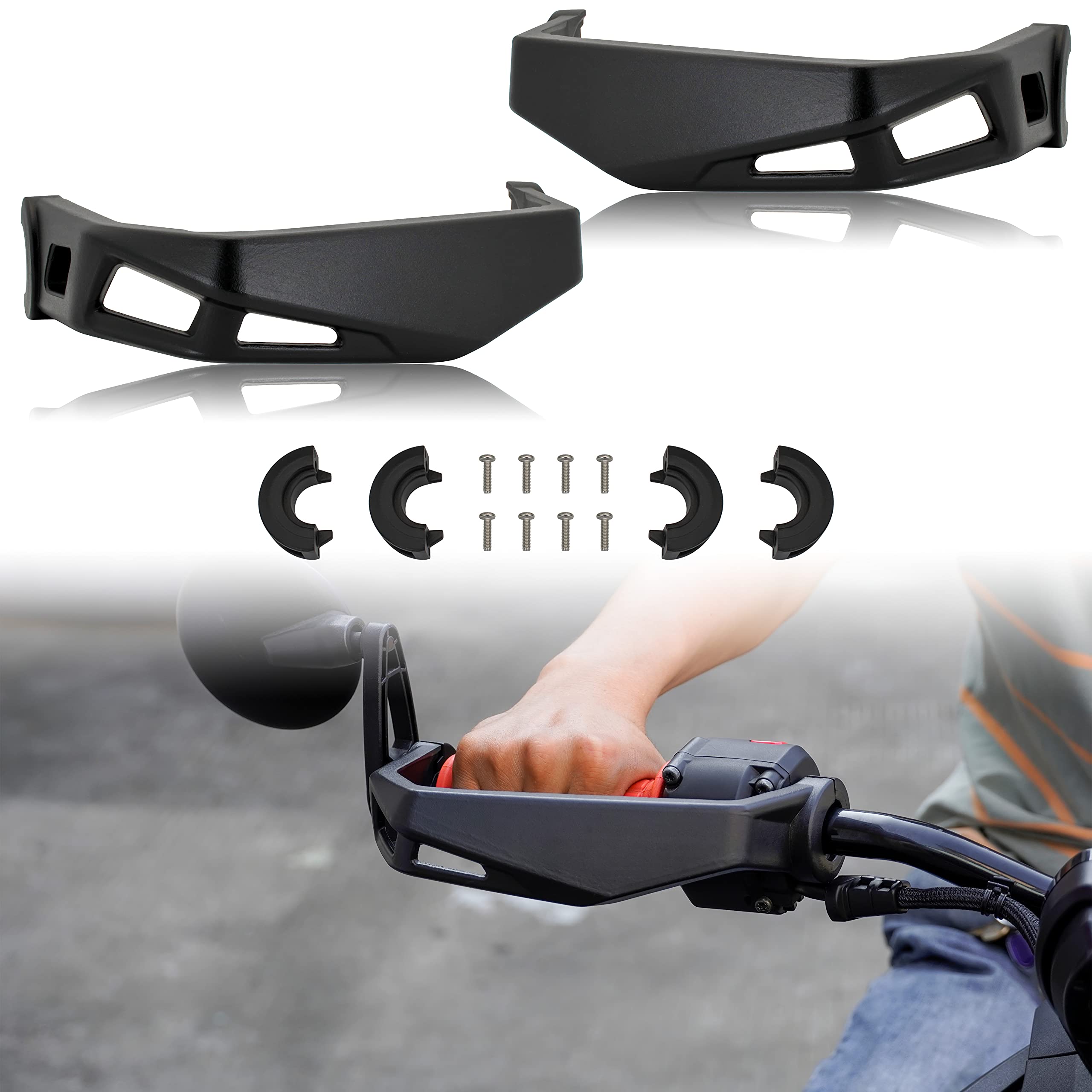 Sautvs Black Aluminum Handguards Hand Guards Kit For Can-Am Ryker 600 900 Sport & Ryker Rally Edition All Models Accessories (2P