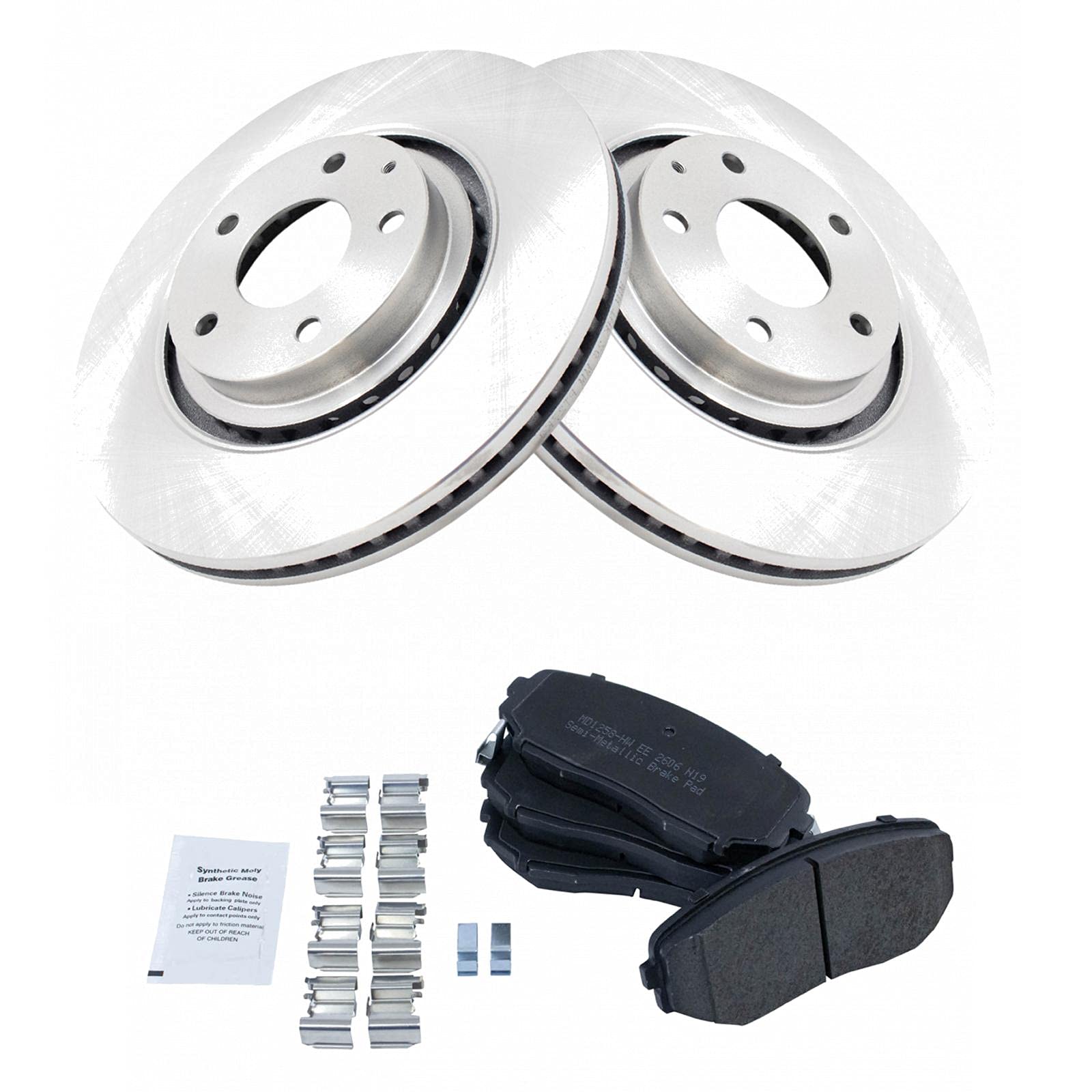 Trq Front Brake Pad & Rotor Kit Brake Pads Brake Rotor Semi-Metallic Compatible With 2019 Mazda Cx-5 2016-2018 Cx-9