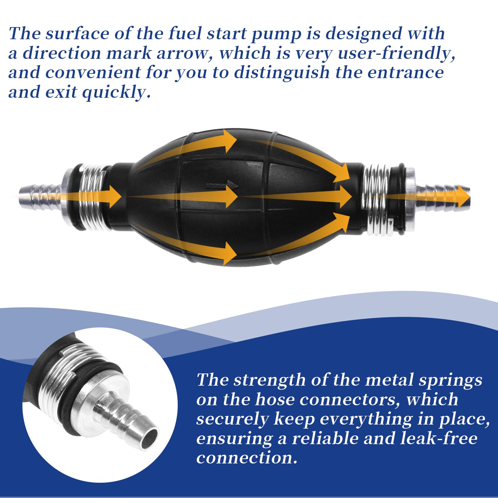 Jrl Fuel Pump Fuel Line Hand Primer Bulb 8Mm 5/16‘’ Inch Rubber Fit For Car/Boat/Marine/Motorcycle 9001080A