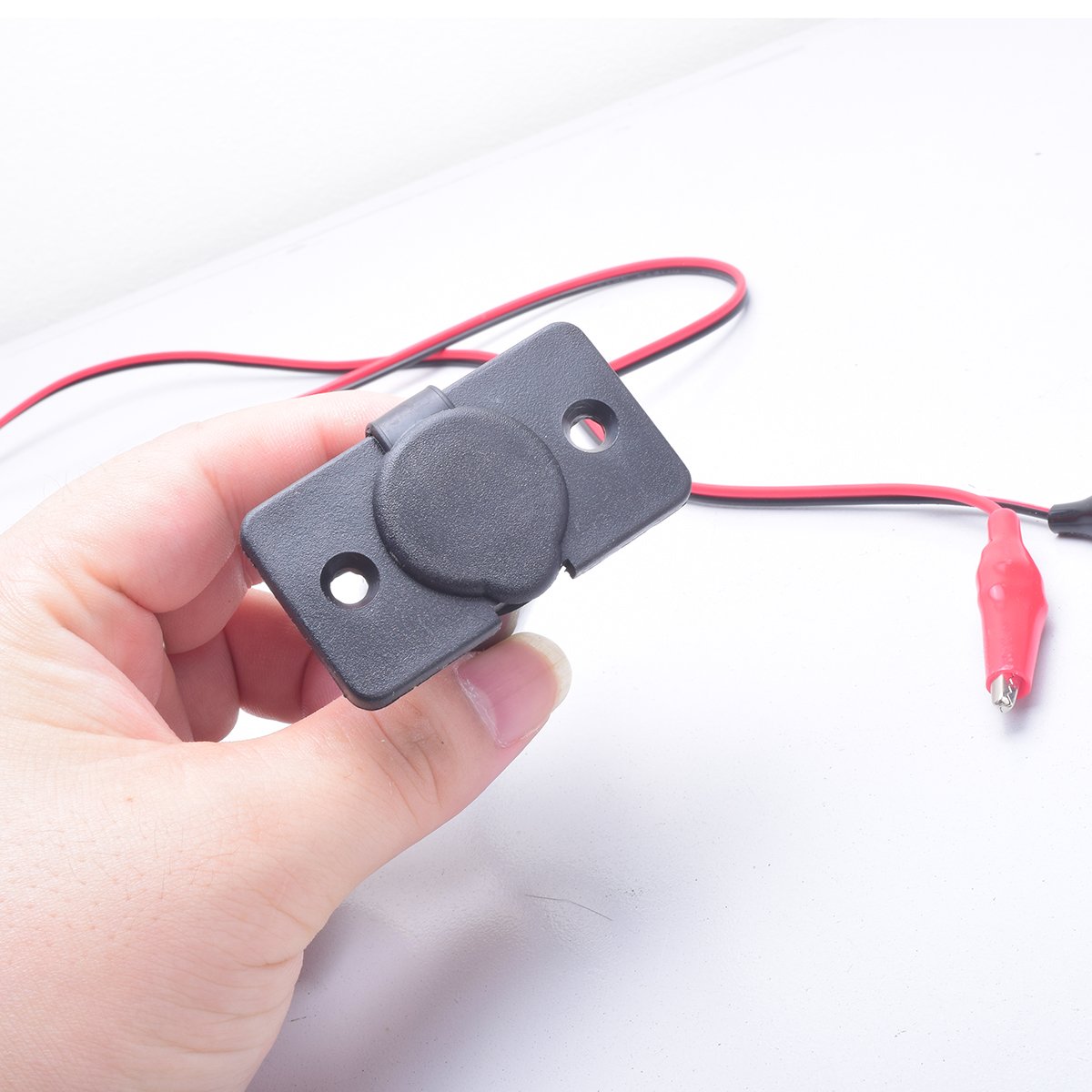 EKYLIN Car Auto Motorcycle Cigarette Lighter Charger Female Socket w/Alligator Clips Battery Clip-on 3.2FT Extension Cable Cigar