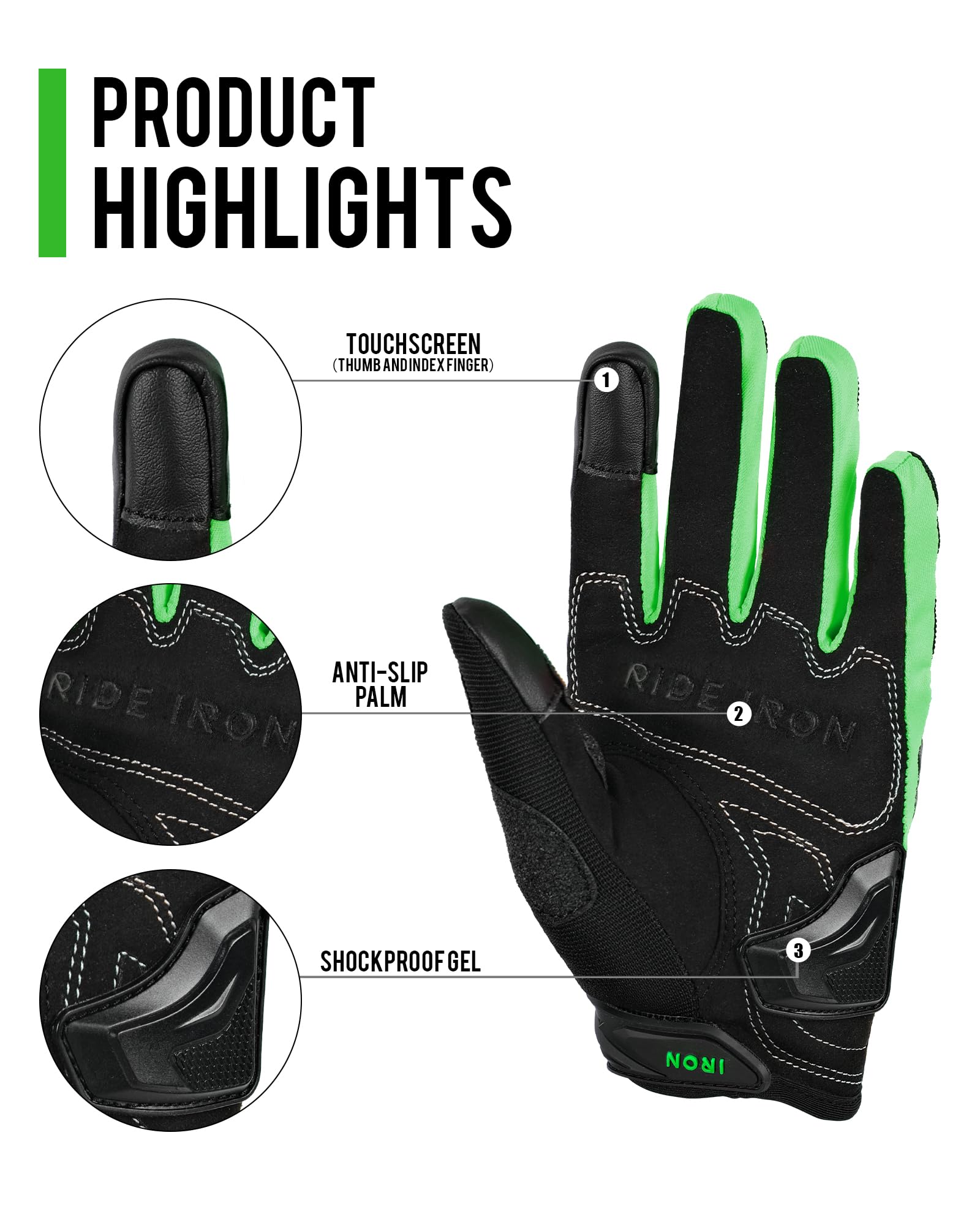 Iron Jia 'S Motorcycle Gloves For Men And Women, Summer Touchscreen Riding Gloves With Palm Sliders, Protective Gear For Road Ra