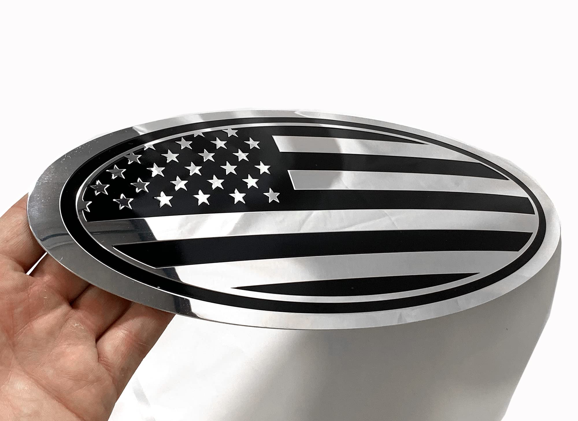 9.5'' inch Oval Decal Badge Nameplate for F150 2015-2021 Front Rear (Chrome, 9.5'')