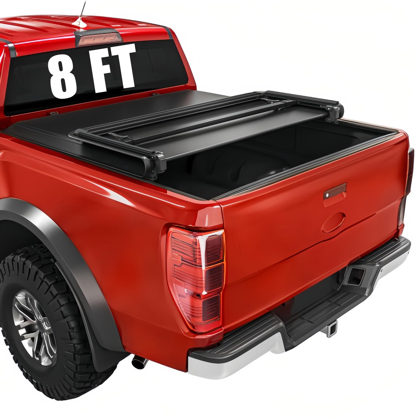 PENSUN 8Ft Soft Tri-Fold Truck Bed Tonneau Cover for 1999-2024 Ford F250 F350 Superduty, Black Tonneau Cover