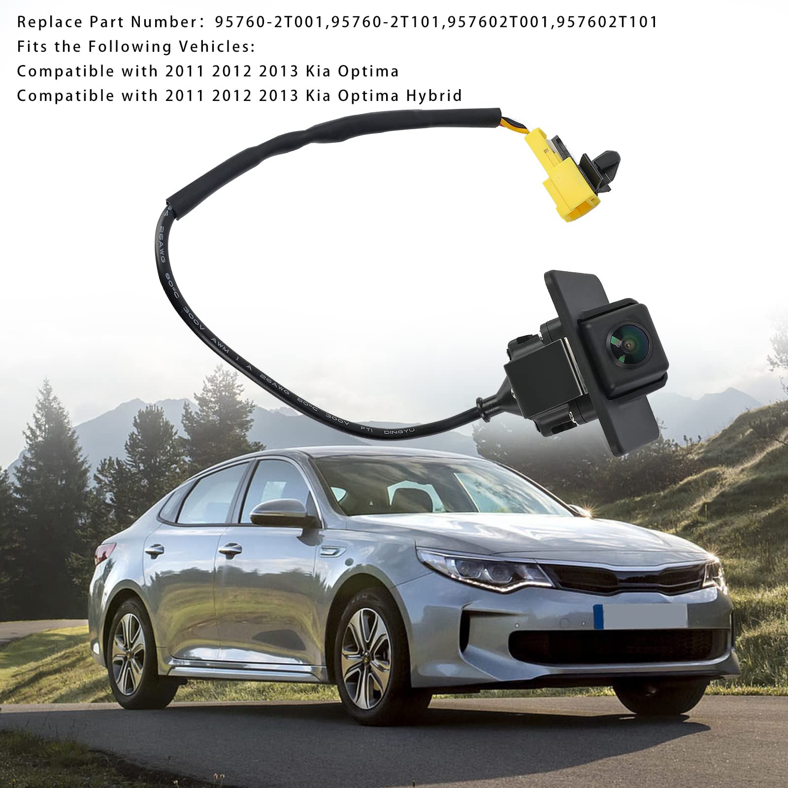 95760-2T001 Arokzn Rear View Back Up Camera Compatible With Kia Optima Hybrid 2.0 2.4 2011 2012 2013 Replaces# 957602T101 95760-