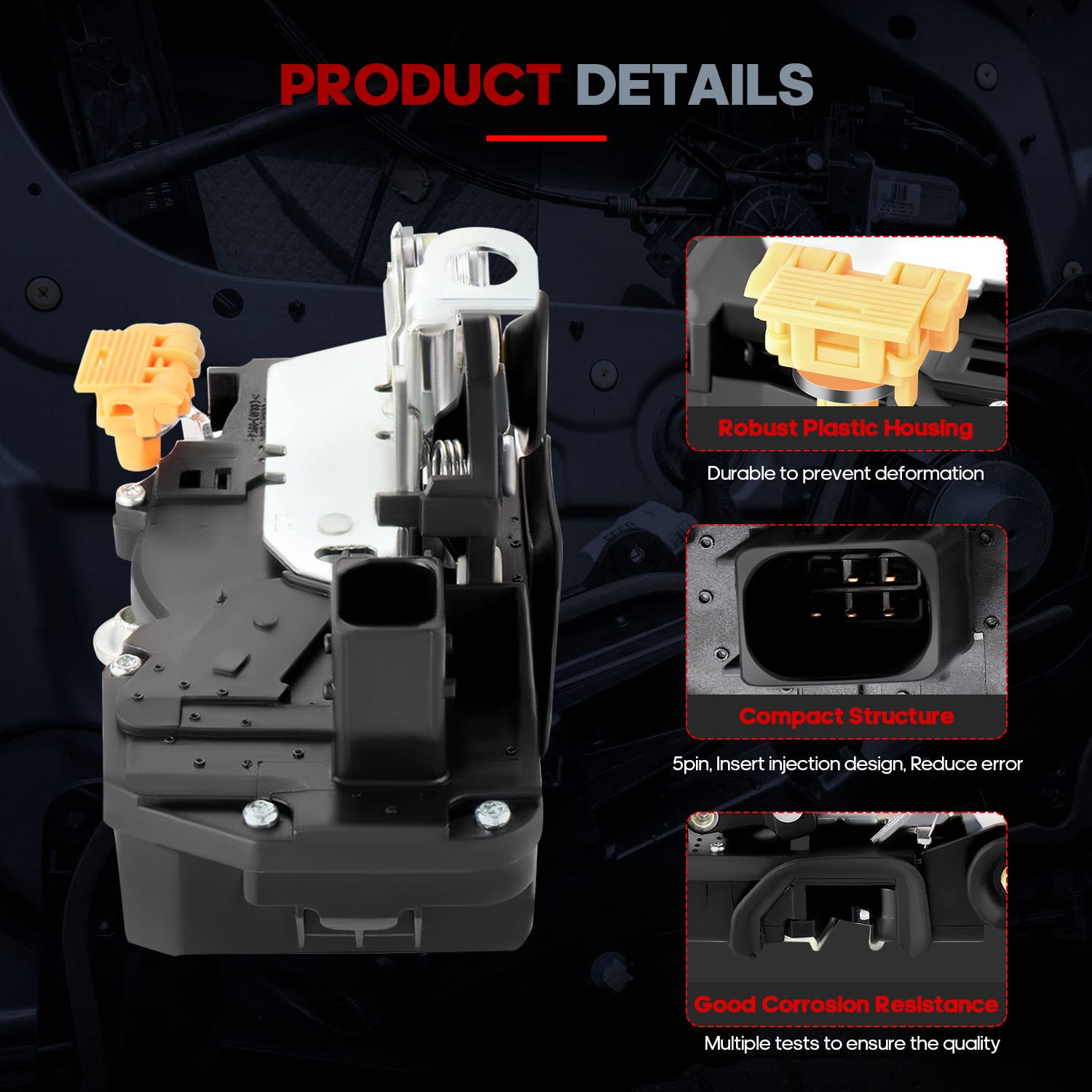 Cciyu Rear Left Door Lock Actuator Fit For Cadillac/For Chevrolet/For Gmc Models - Escalade/Avalanche/Silverado/Sierra 07-09, Re