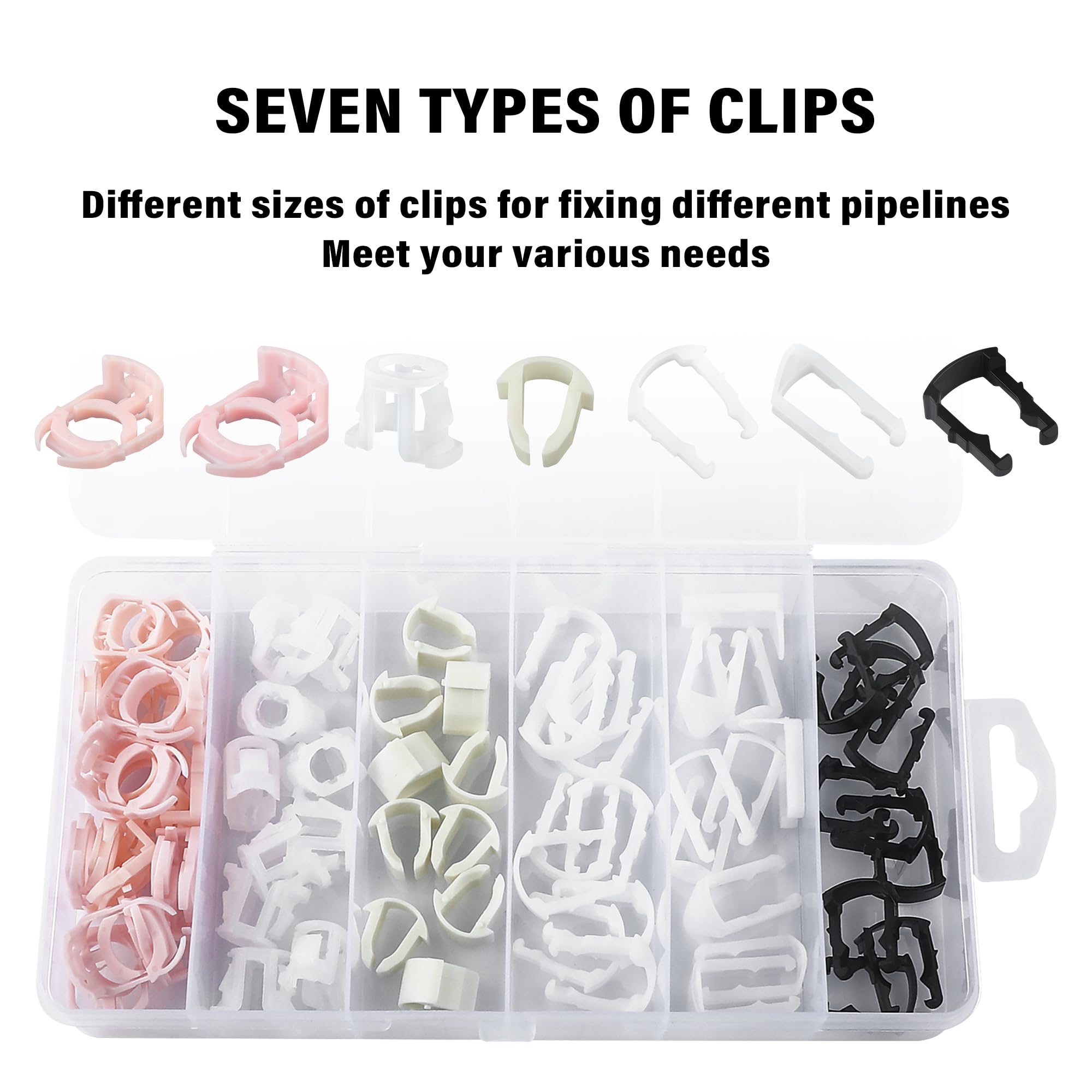 70Pcs Car Fuel Line Clips,7 Size Nylon Fuel Line Repair Kit Replacement 3/8 '' & 5/16 '' Fuel Line Clamp,Durable Fuel Hose Retai