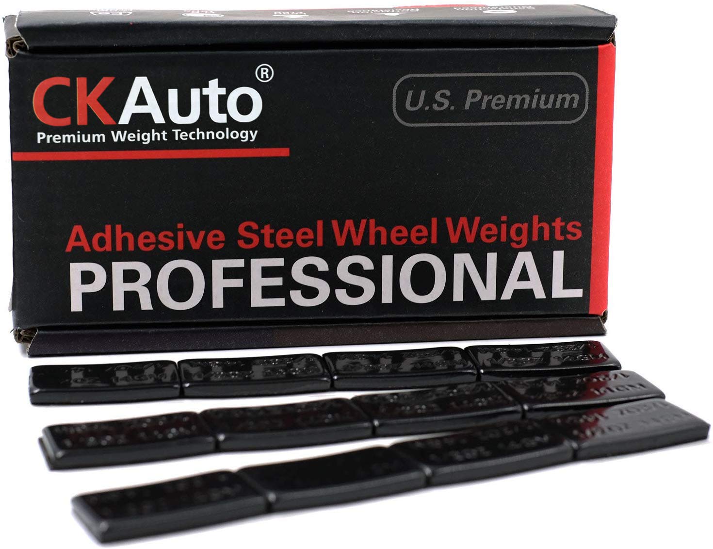 Ckauto 1/2Oz, 0.5Oz, Ultra Slim Low Profile, Black Adhesive Stick On Wheel Weights, 60 Oz/Box, Us Quality, (120Pcs)