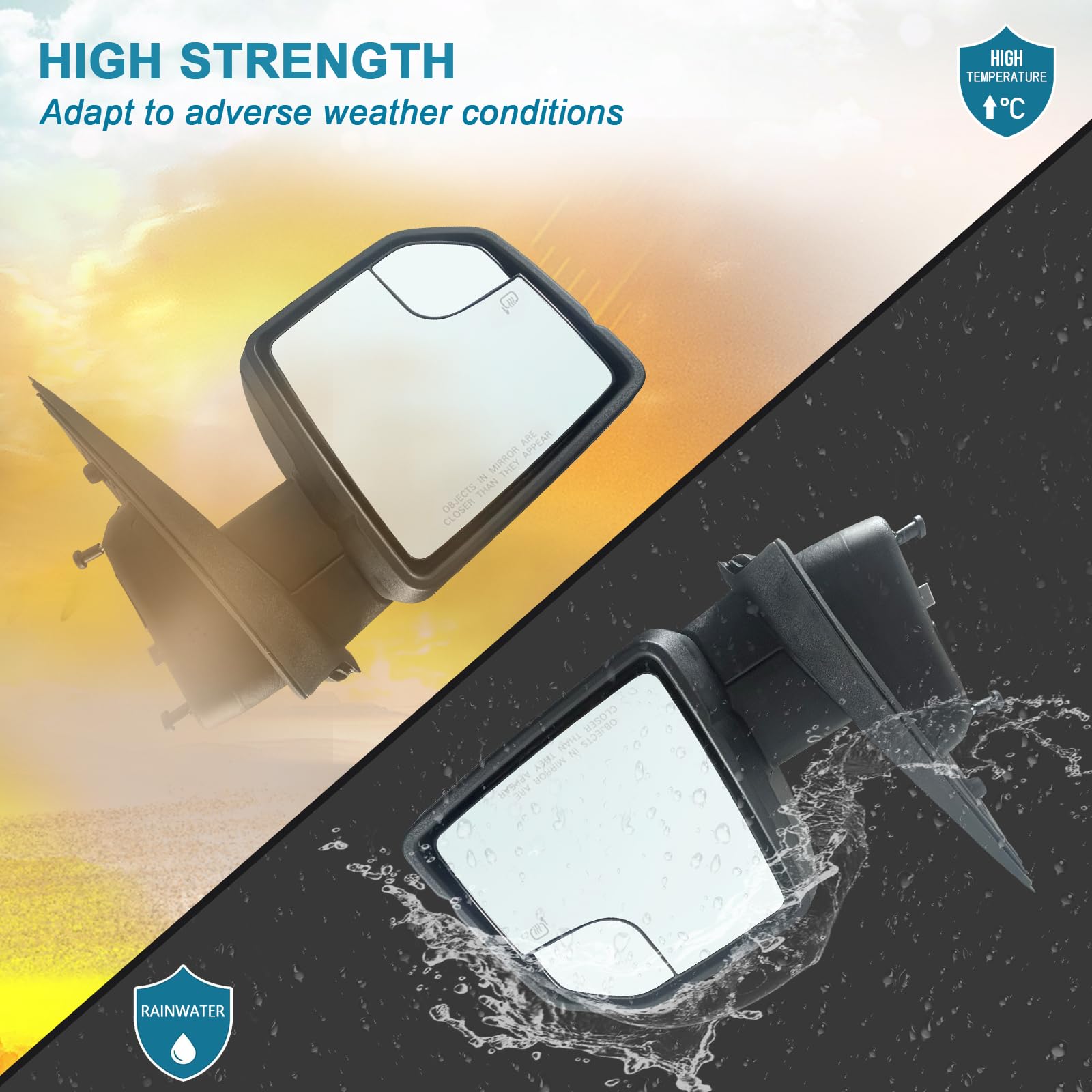 Lqito Right Passenger Side Door Mirror with Blind Spot Glass Assembly Fits 2015-2020 Ford F150 With Turn Signal Light Power Heat