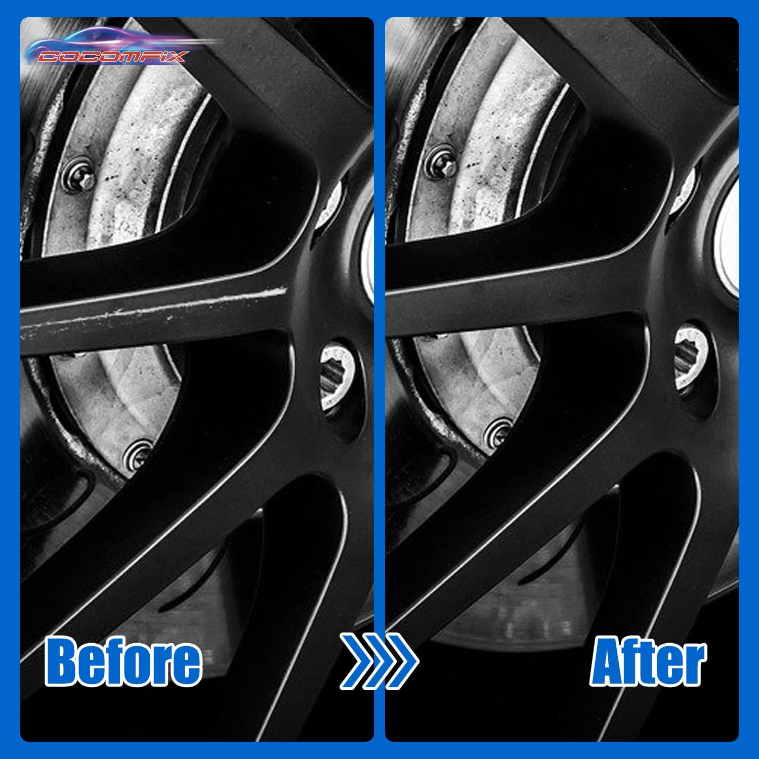 Cocomfix Matte Black Rim Touch Up Paint Pen - 1 Fl Oz for Quick Fix of Scratches, Chips, and Curb Rashes on Wheel Rims