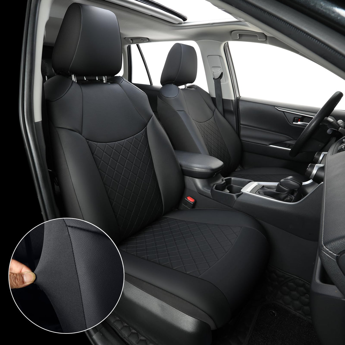 GIANT PANDA Custom Fit 2 Pack Front Car Seat Covers Fit for Toyota Corolla 2014 2015 2016 2017 2018 2019 Corolla L LE LE EcO XLE