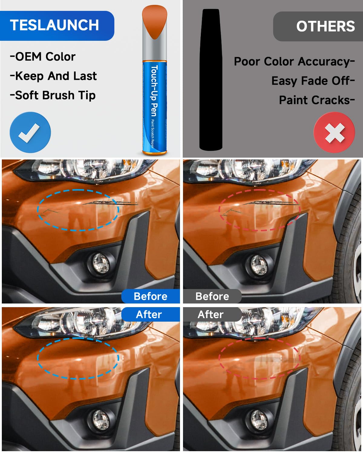 PAK Sunshine Orange Compatible with Subaru Exact Match Touch Up Paint Car Scratch Repair