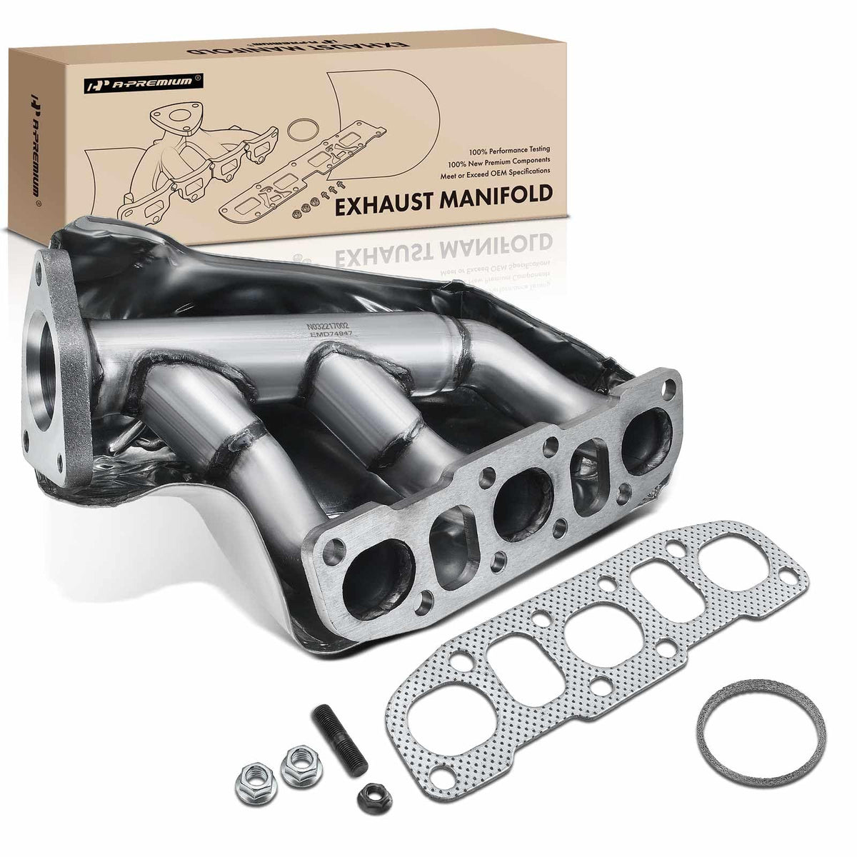A-Premium Right Exhaust Manifold W/Gasket, Stud & Nuts - DOHC 6Cyl 4.0L - Compatible with Nissan Vehicles - Frontier 05-19, NV15