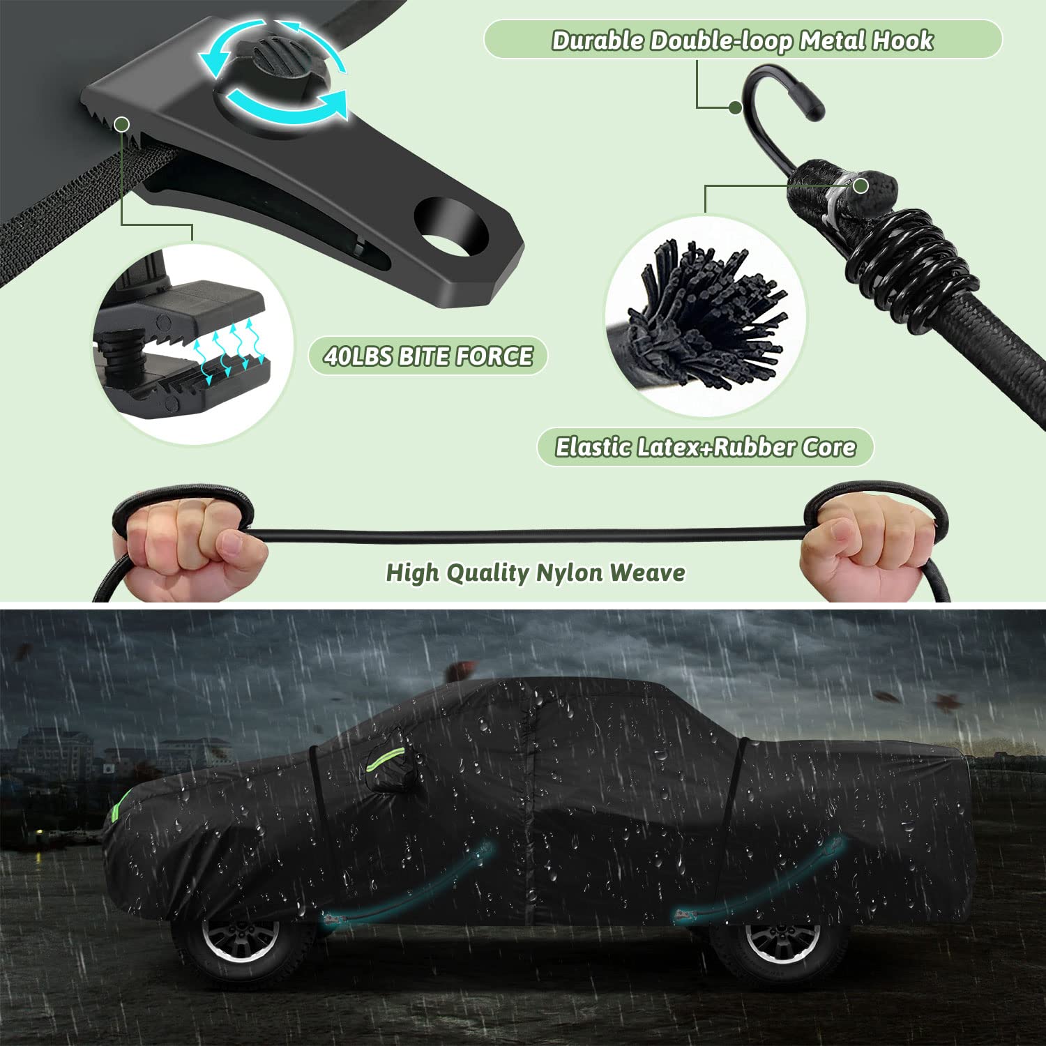 Truck Car Cover For 2021-2025 Ford Maverick, 210T Sun Rain Uv Dust Snow Protection Waterproof 4.5 Feet Bed Pickup Covers With Zi