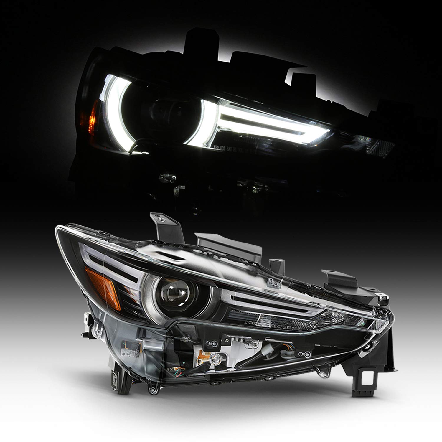 Akkon - Fits 2017-2021 Mazda Cx-5 Full Led Tube W/Afs Projector Headlight Right Passenger Side