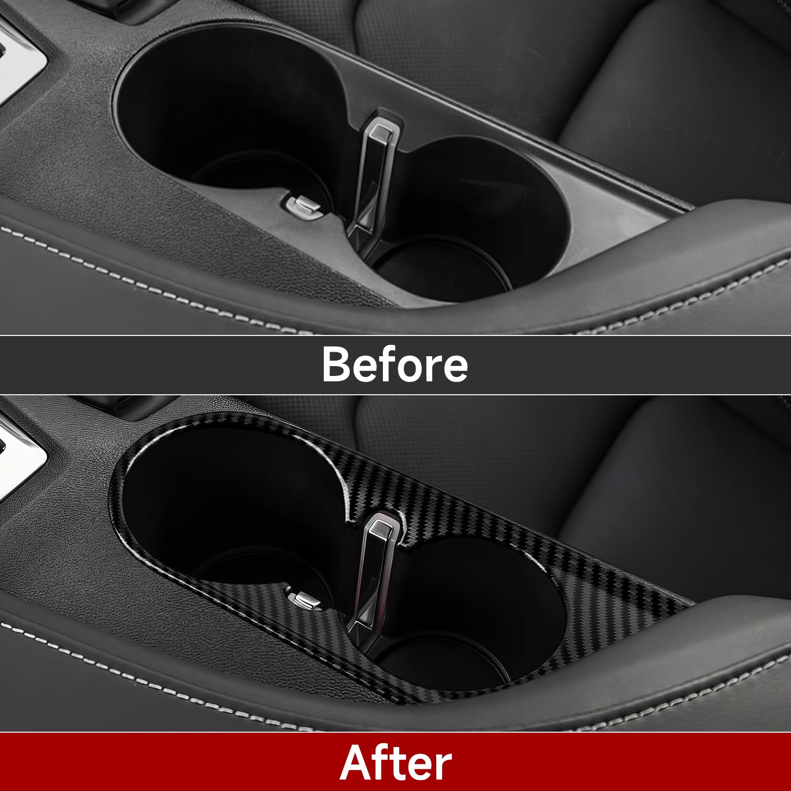 Car Cup Holder Panel Sticker ABS Carbon Fiber Decal Interior Trim Cover for Chevrolet Camaro 2016 2017 2018 2019 2020 2021 2022