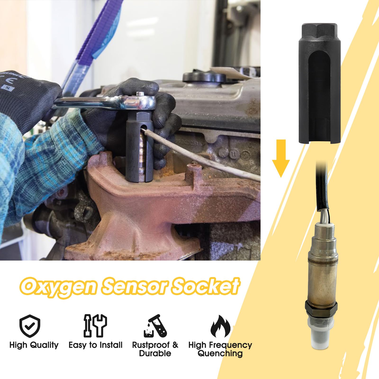 Oxygen Sensor with Socket Fit for 1996 1997 1998 Chevy Silverado Express Cheyenne WT C1500 K1500 GMC C1500 K1500 Sierra O2 Senso