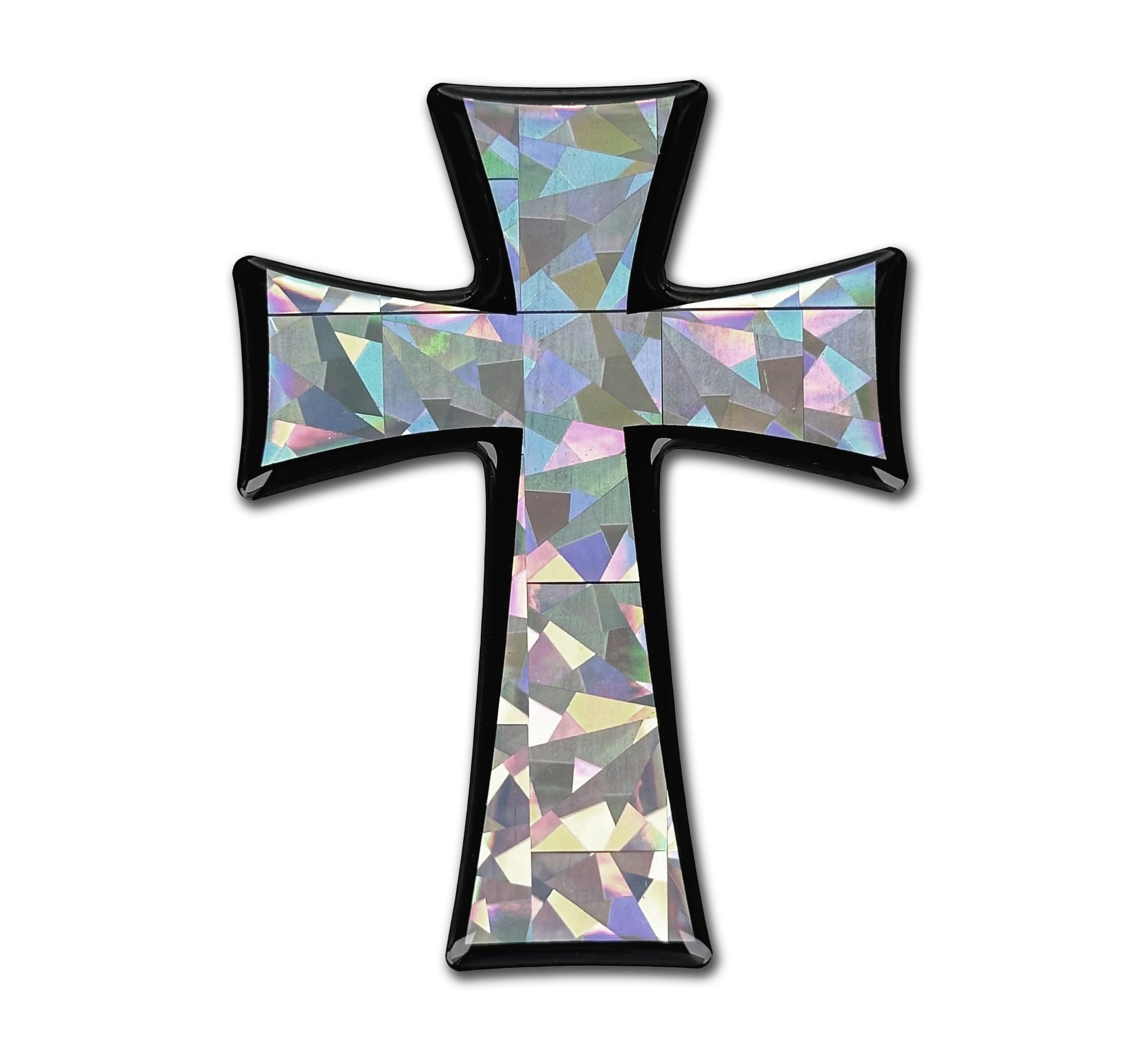 Elektroplate Christian Cross Automotive Decal 3.25    x 2.5    | Premium Weatherproof Religious Sticker Decal for Cars, Trucks, 