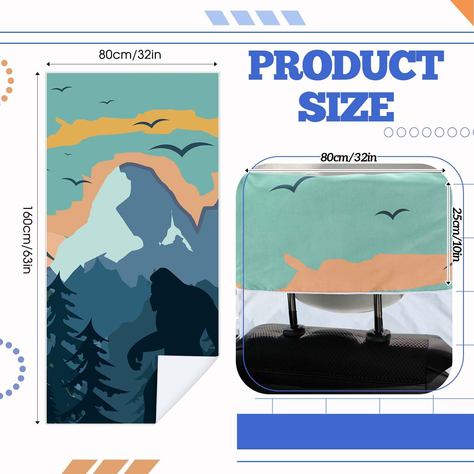 Hahafelt 2 Pack Car Seat Towel Covers with Storage Bag Seat Post Workout Sweat Washable Cover Non Slip for Car Towel for Dog Pet