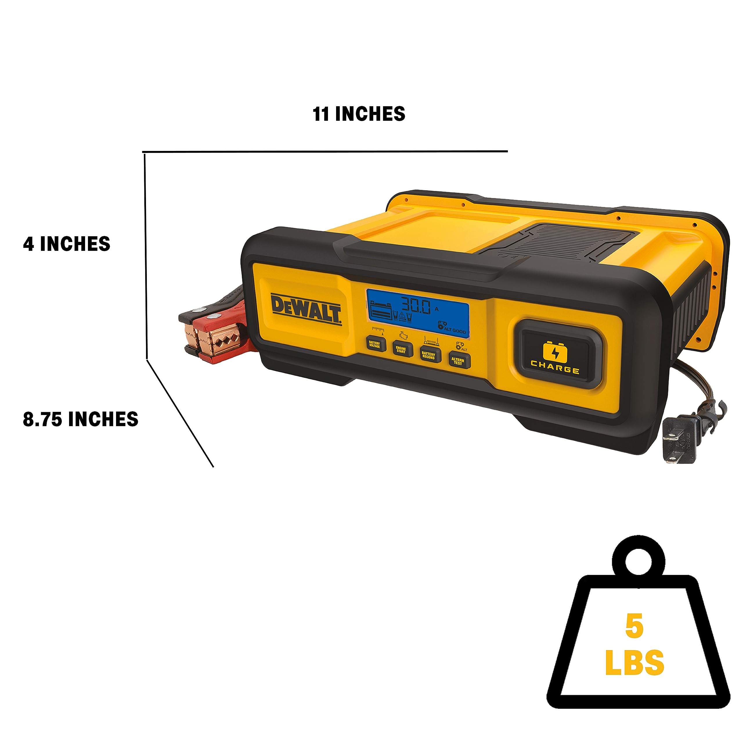 DEWALT DXAEC100 Professional 30-Amp Battery Charger and 3-Amp Maintainer with 100-Amp Engine Start