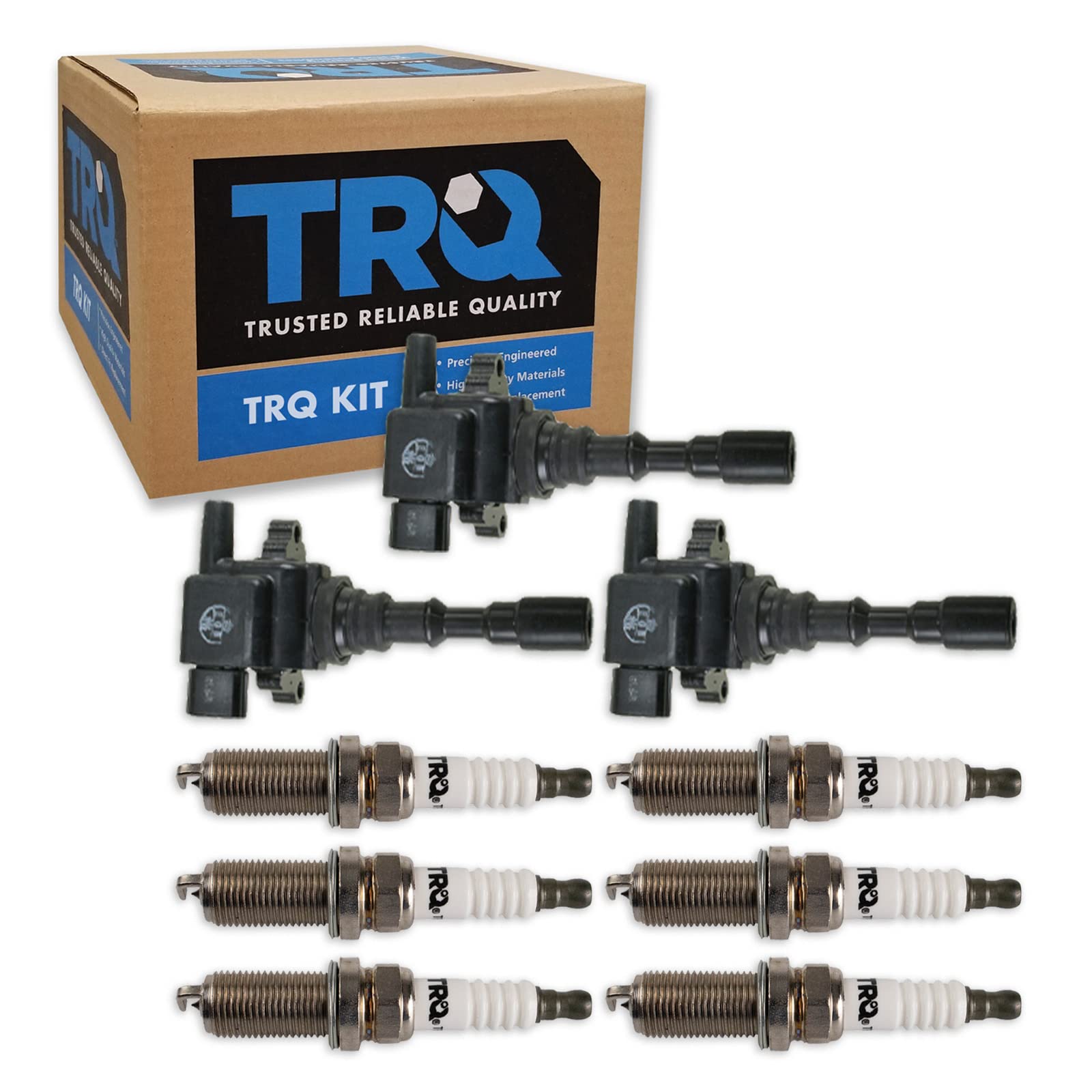 Trq Ignition Kit Ignition Coil Spark Plugs Compatible With 2004-2006 Kia Sorento