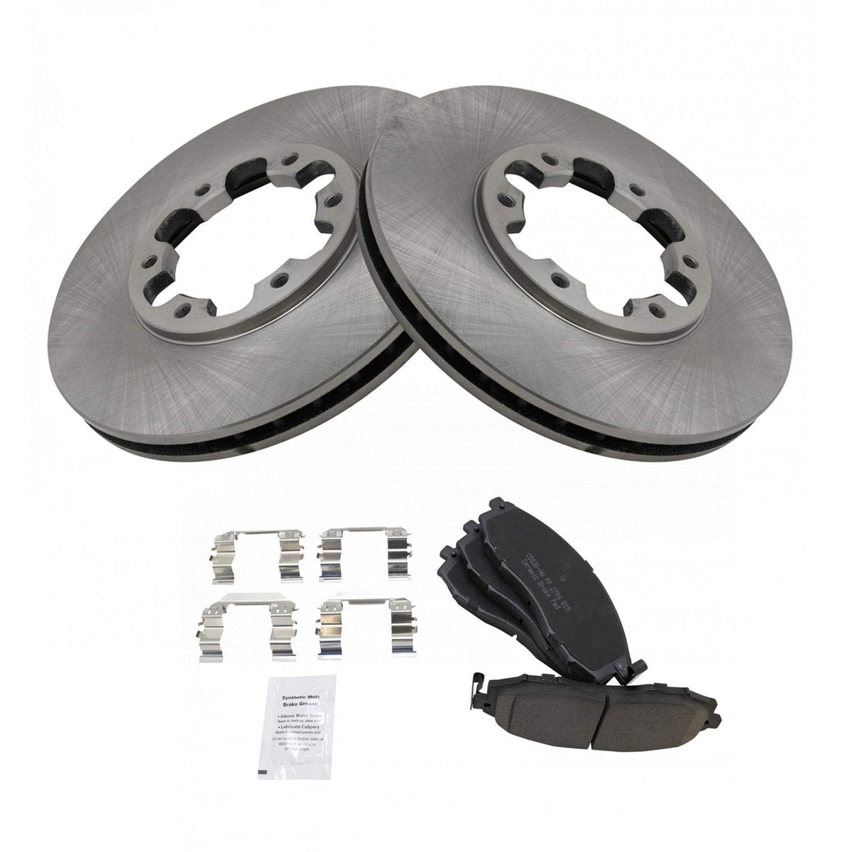 Trq Front Premium Posi Ceramic Disc Brake Pad & Rotor Kit For Nissan Truck Suv