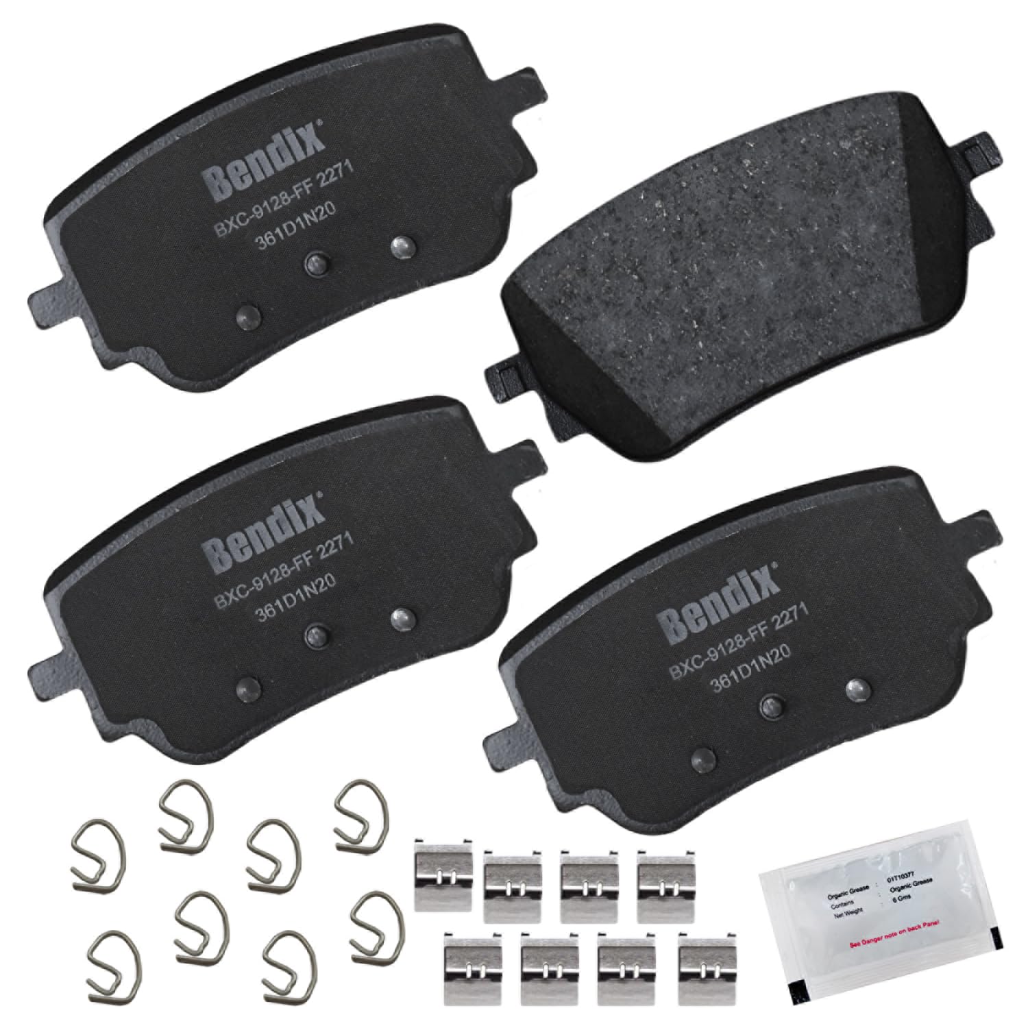 Bendix Priority1 Cfc2271 Ceramic Rear Brake Pads For Select Models Mercedes-Benz A35 Amg,Cla35 Amg,Cla45 Amg,Cla200,Cla250,Gla35