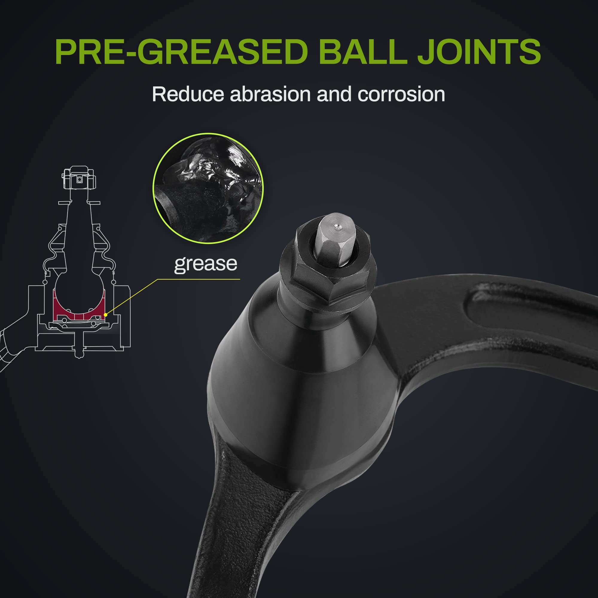 Autosaver88 -Front Upper Control Arm Kit Compatible With 2005-2008 Ford F-150, 2006-2008 Lincoln Mark Lt - 4Wd Only