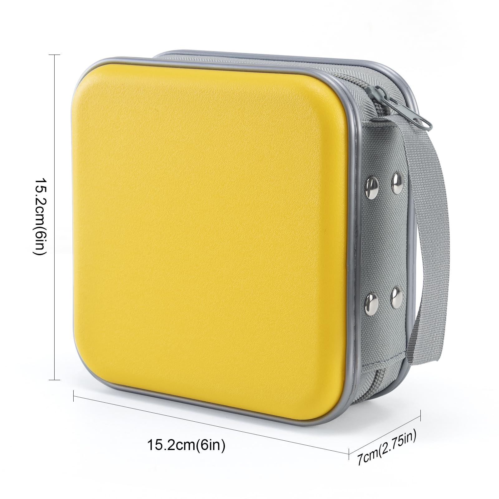 Uentip Car Cd Case, 48 Capacity, Yellow, Portable, Zipper, Disc Organizer