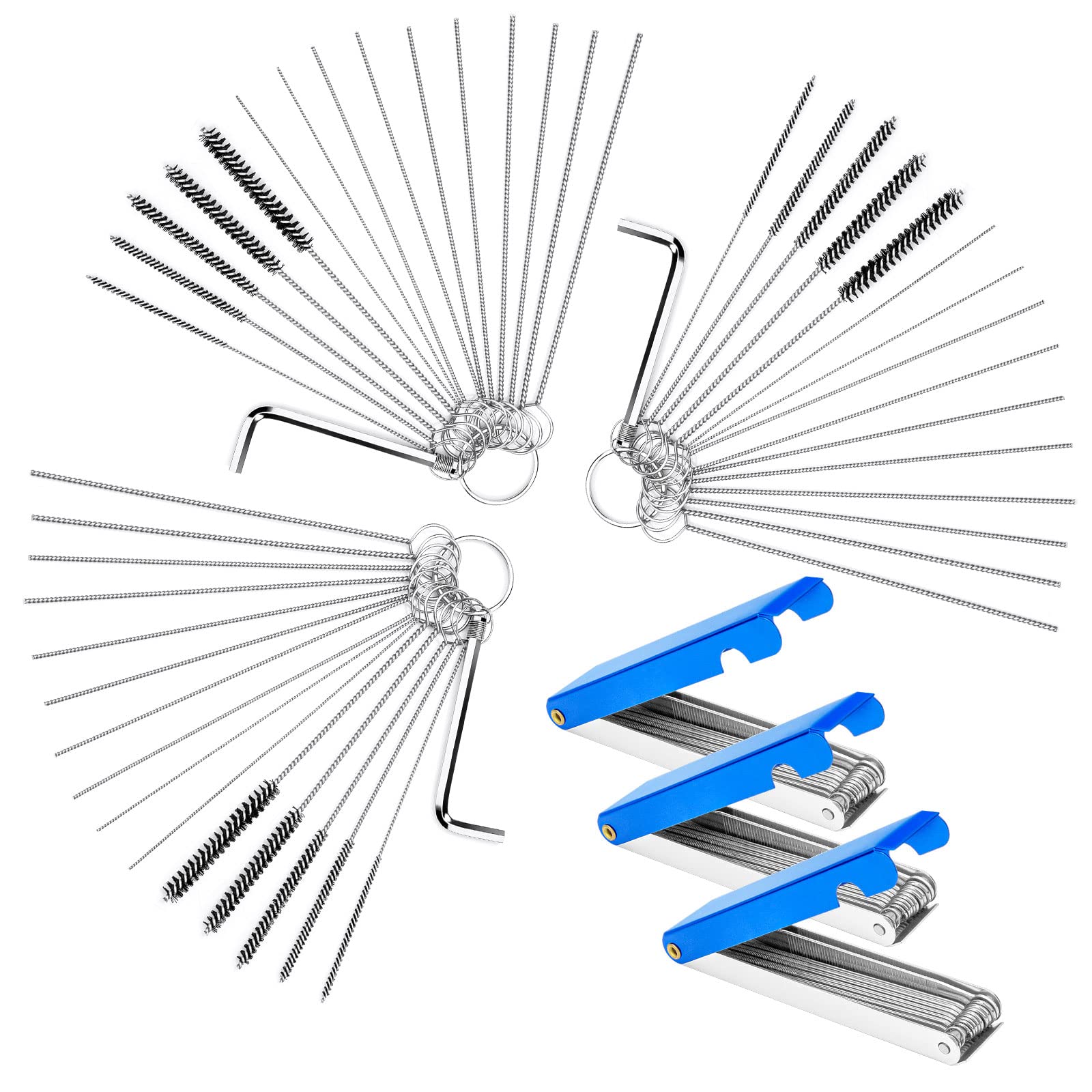 6 Set Carburetor Carbon Dirt Jet Remove Cleaner 30 Cleaning Needles + 15 Nylon Brushes + 3 Wrench + 39 Cleaning Wires Set Carb C