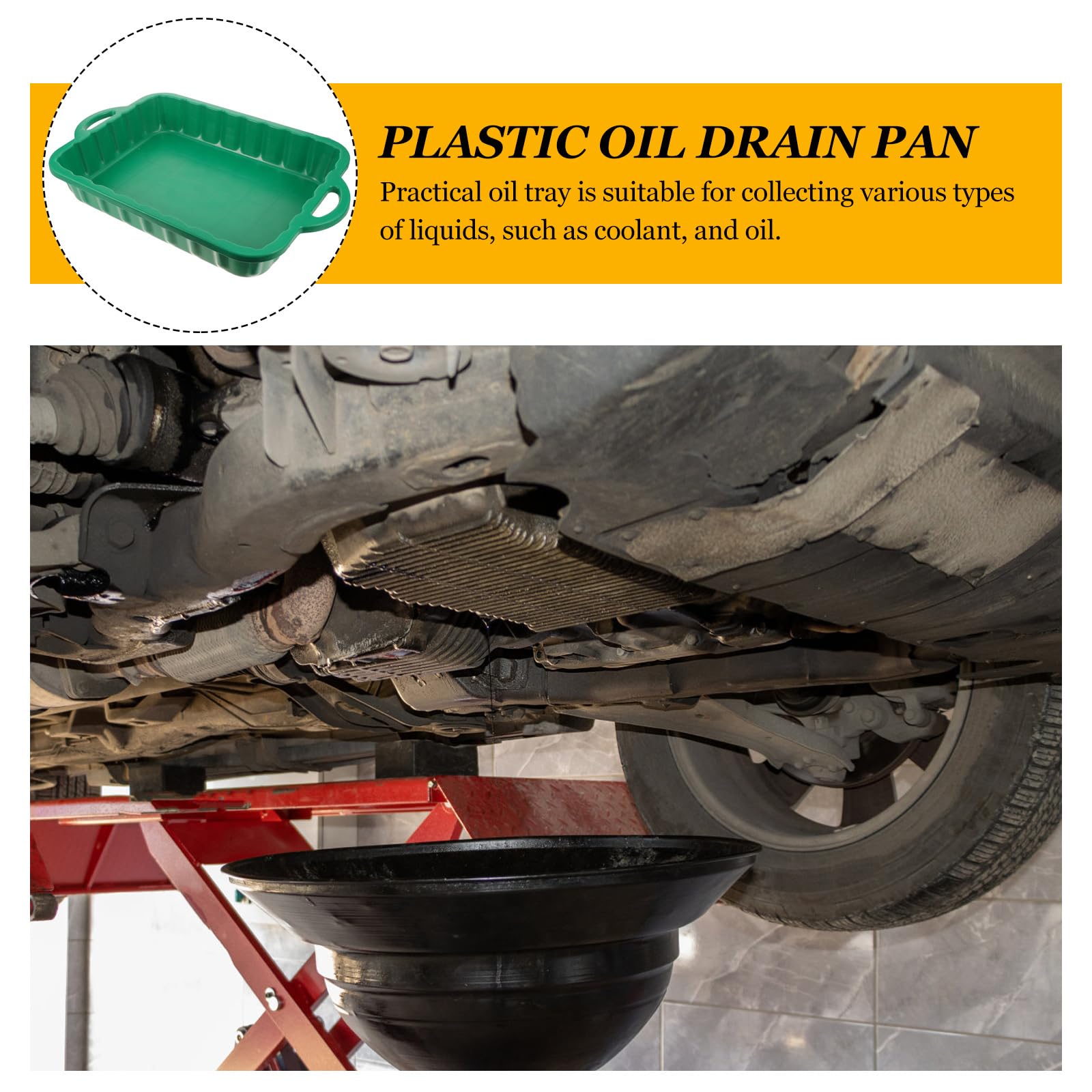 CALLARON 23.5'' Car Oil Drain Pan - Heavy Leakproof Oil Collector Pan, Plastic Large Transmission Drain Pan, Changing Oil Pans f