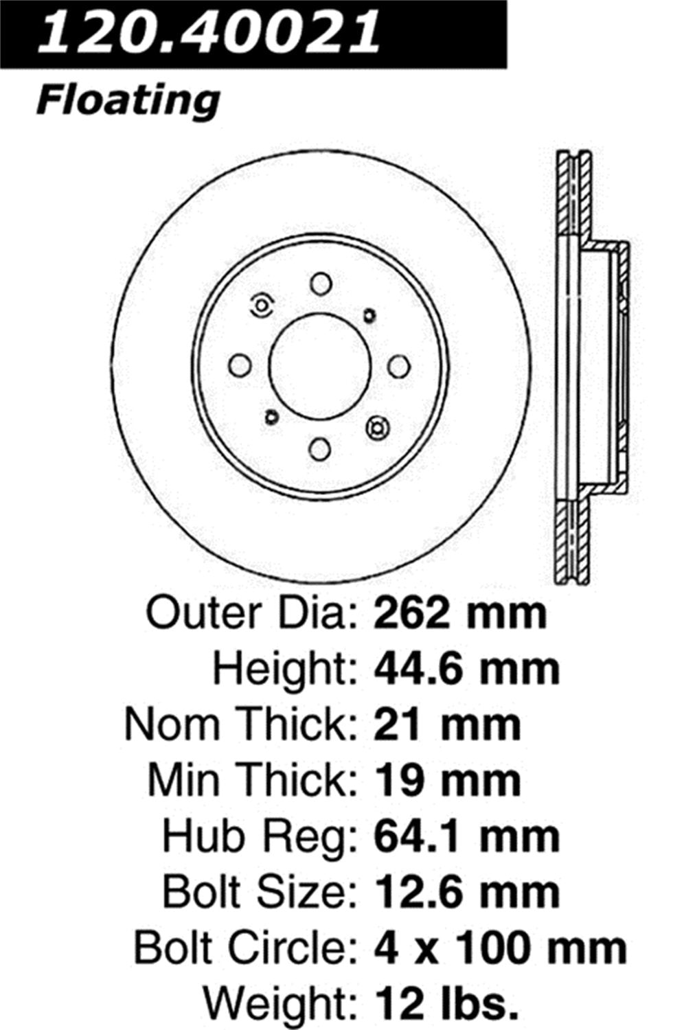 StopTech 128.40021L Front Left Sport Cross Drilled Brake Rotor