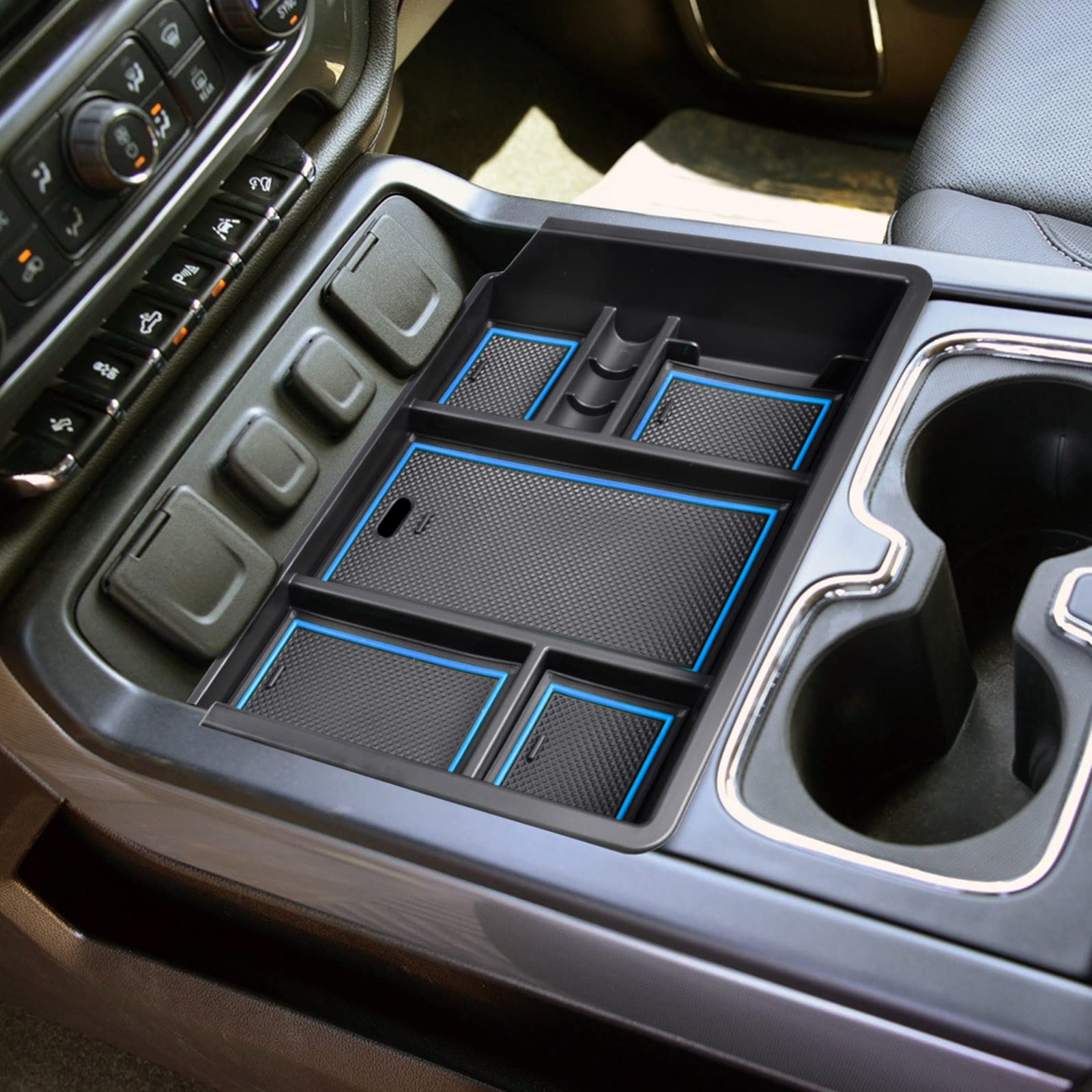 Center Console Organizer Tray Compatible With Chevy Silverado/Gmc Sierra 1500/2500/3500Hd 2014-2018,15-19 Silverado/Sierra 2500H