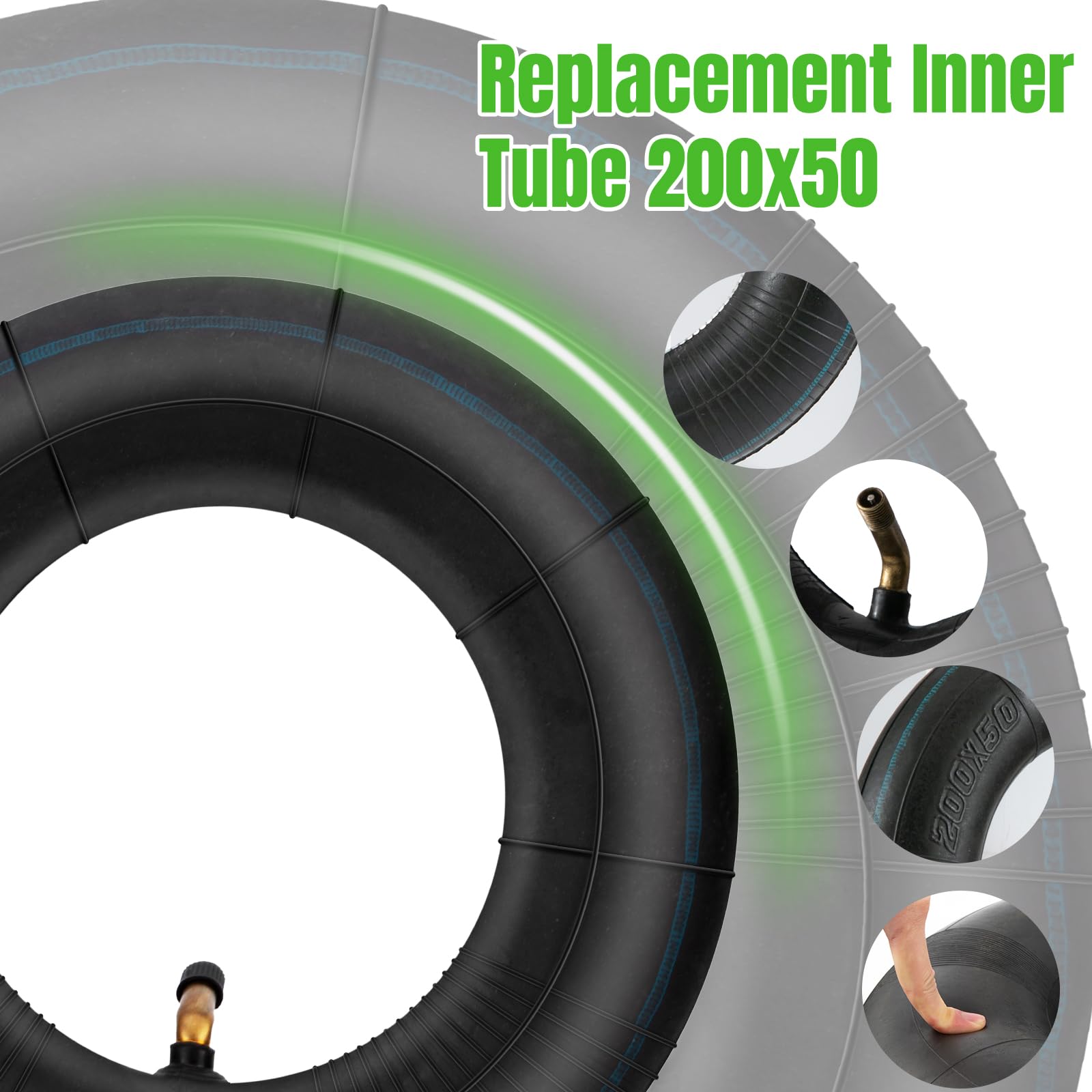 200X50'' Inner Tubes, 2 Pack Heavy Duty Replacement Electric Scooter Tire Inner Tube Compatible With Razor E100, E150, E200, Pow