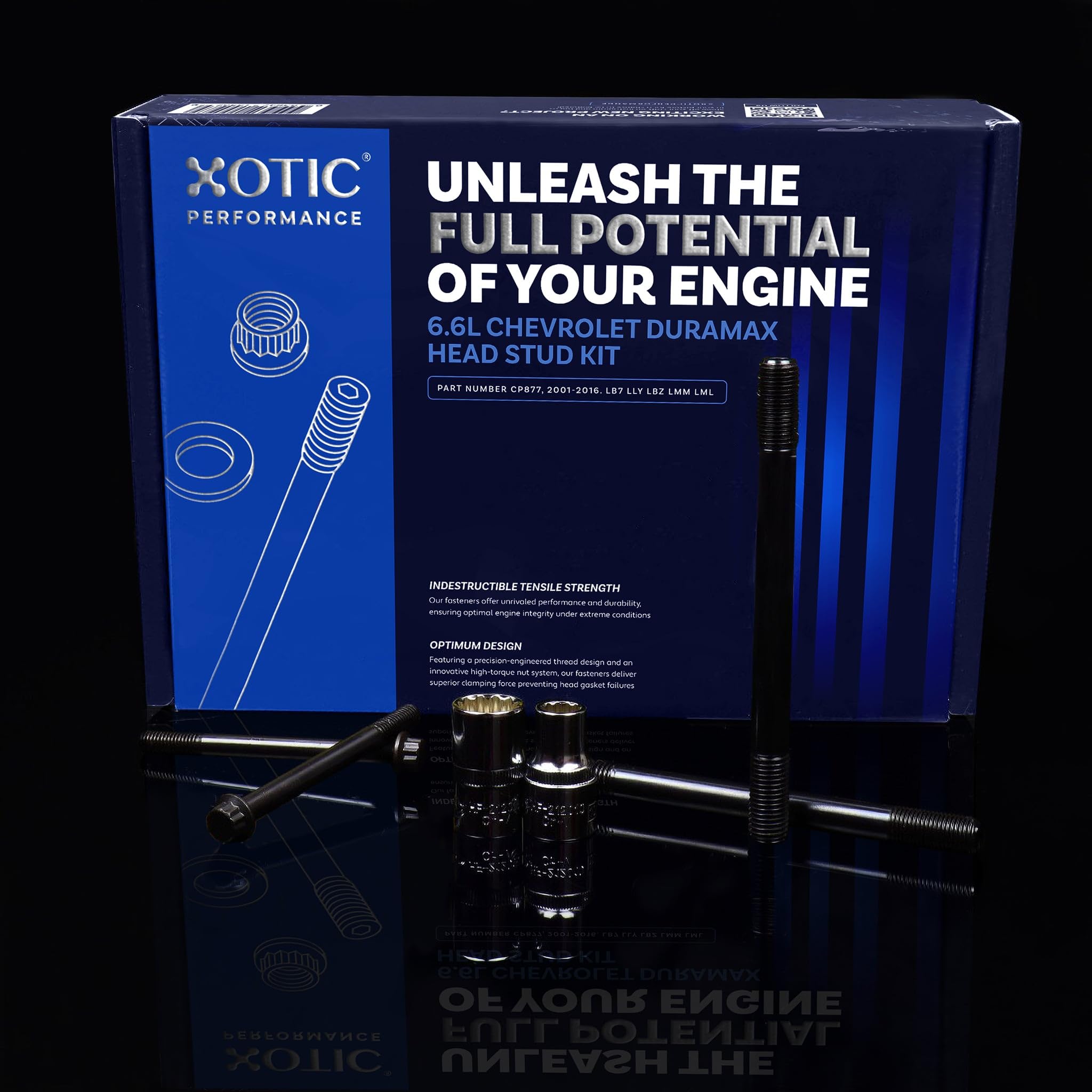 Head Stud Replacement Kit for 2001-2016, 6.6L LB7 LLY LBZ LMM LML Chevy Duramax Diesel Models with Head Studs Nuts Washers & Ass