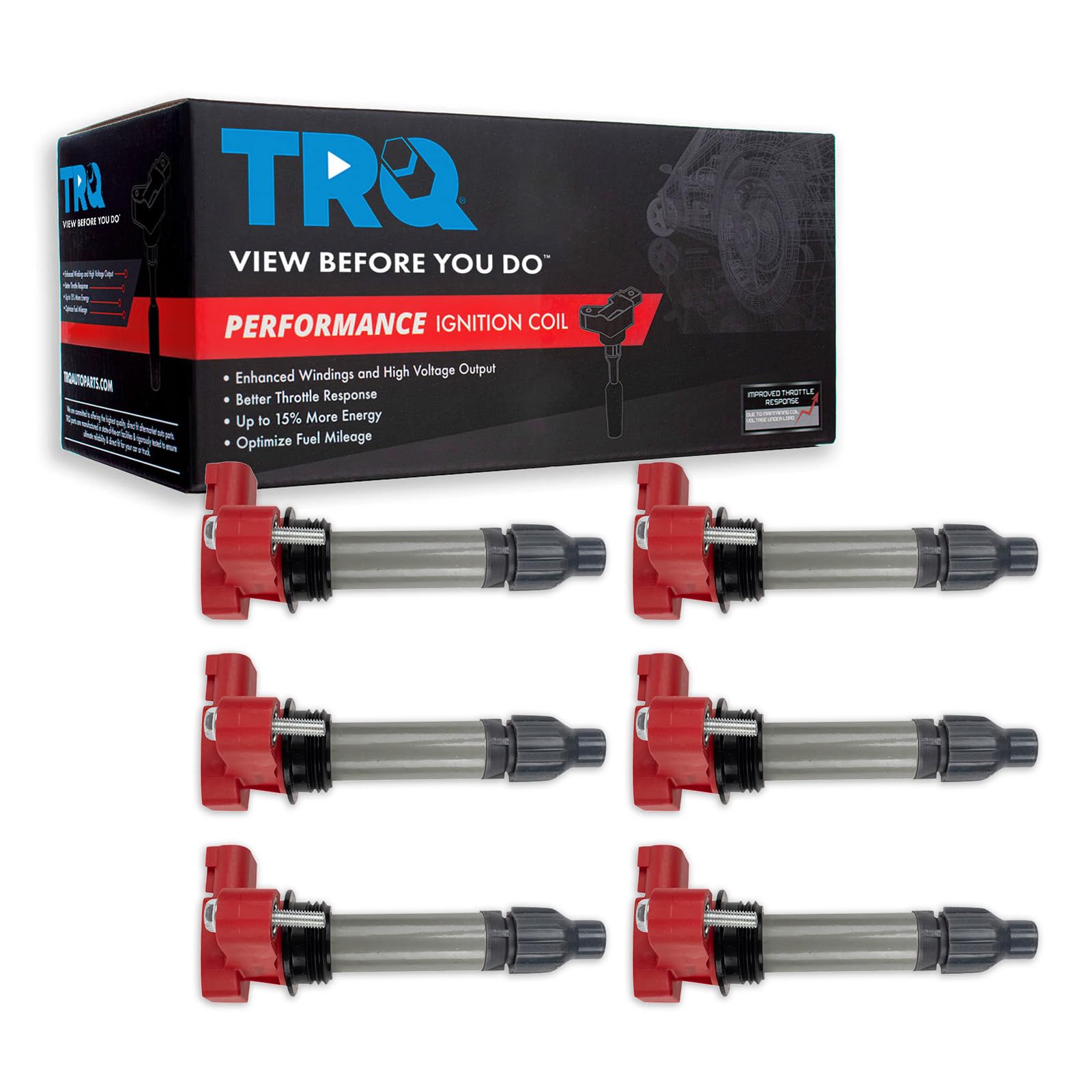 TRQ Ignition Coil Set Compatible with 08-21 Buick 07-19 Cadillac Chevrolet 07-17 GMC 07-09 Pontiac 10-11 Saab 07-10 Saturn Suzuk