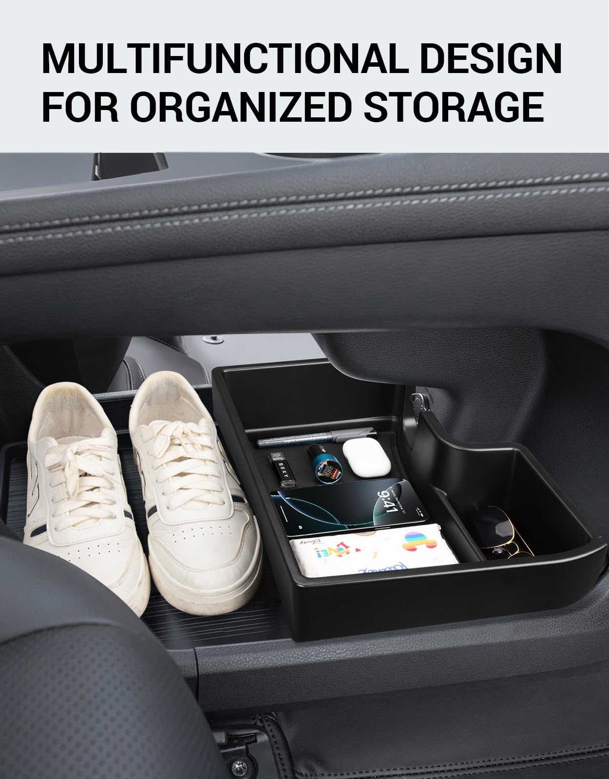 Ecarzo 2025 Upgraded Console Bottom Organizer Compatible With 2021-2025 Toyota Sienna Accessories, Lower Center Console Tray Sto