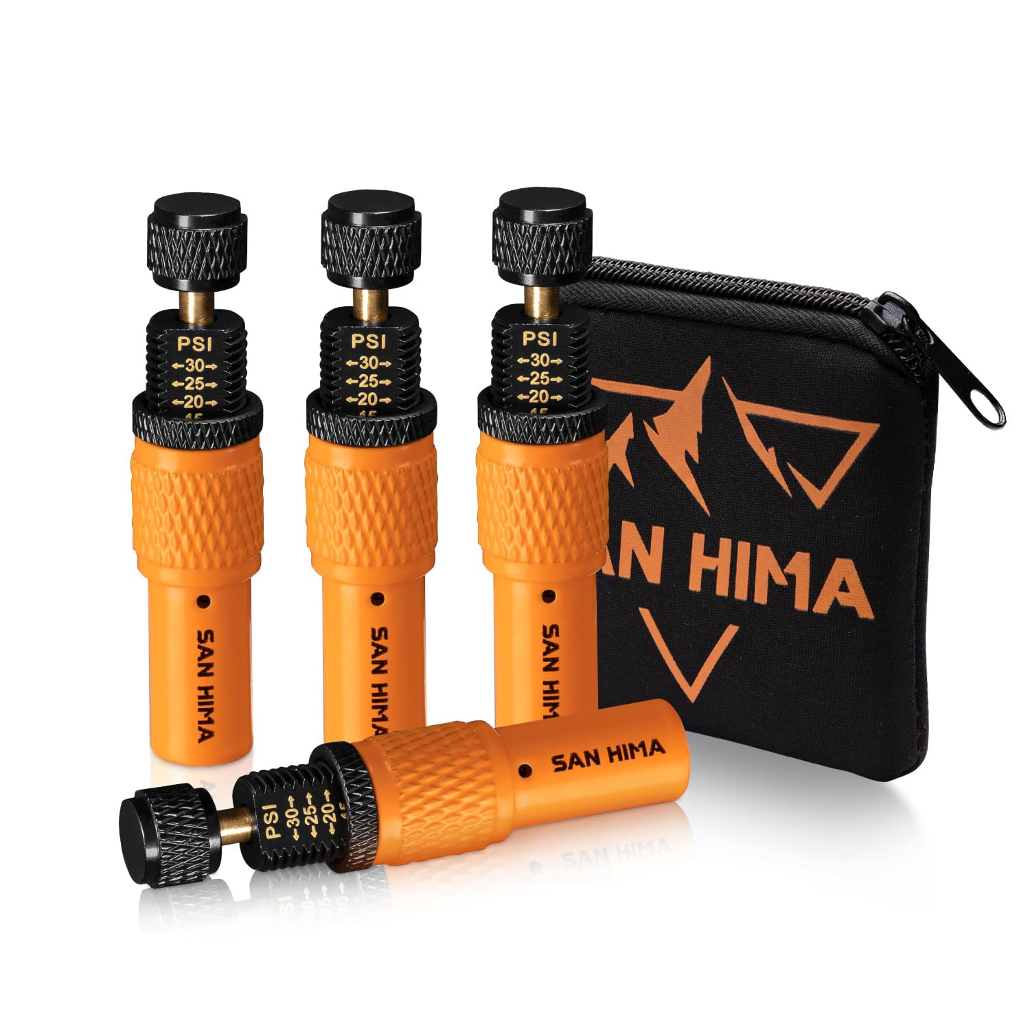 SAN HIMA Automatic Tire Deflator Kit 10-30 PSI, Auto-Stop Tire Deflator Valve Adjustable, Screw-on Air Down Tire Tool w/Storage 