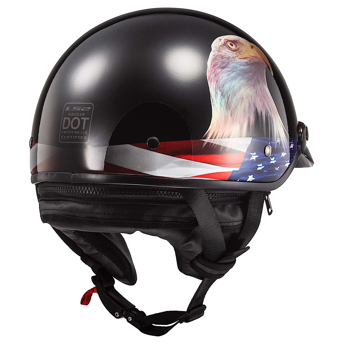 Ls2 Helmets Bagger Motorcycle Half Helmet (Murica - Large)
