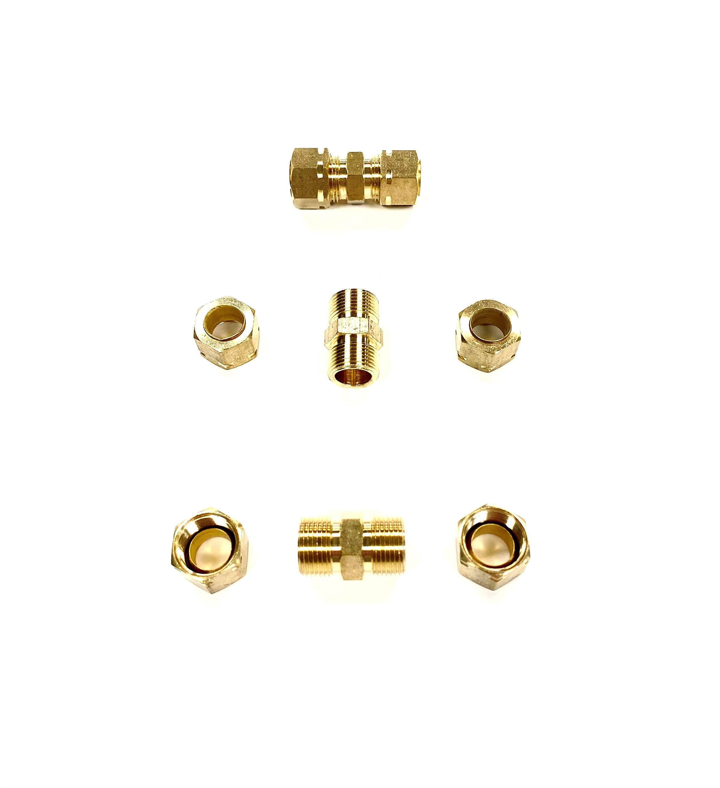 The Stop Shop Brass 10Mm Compression Union (Pack Of 3)