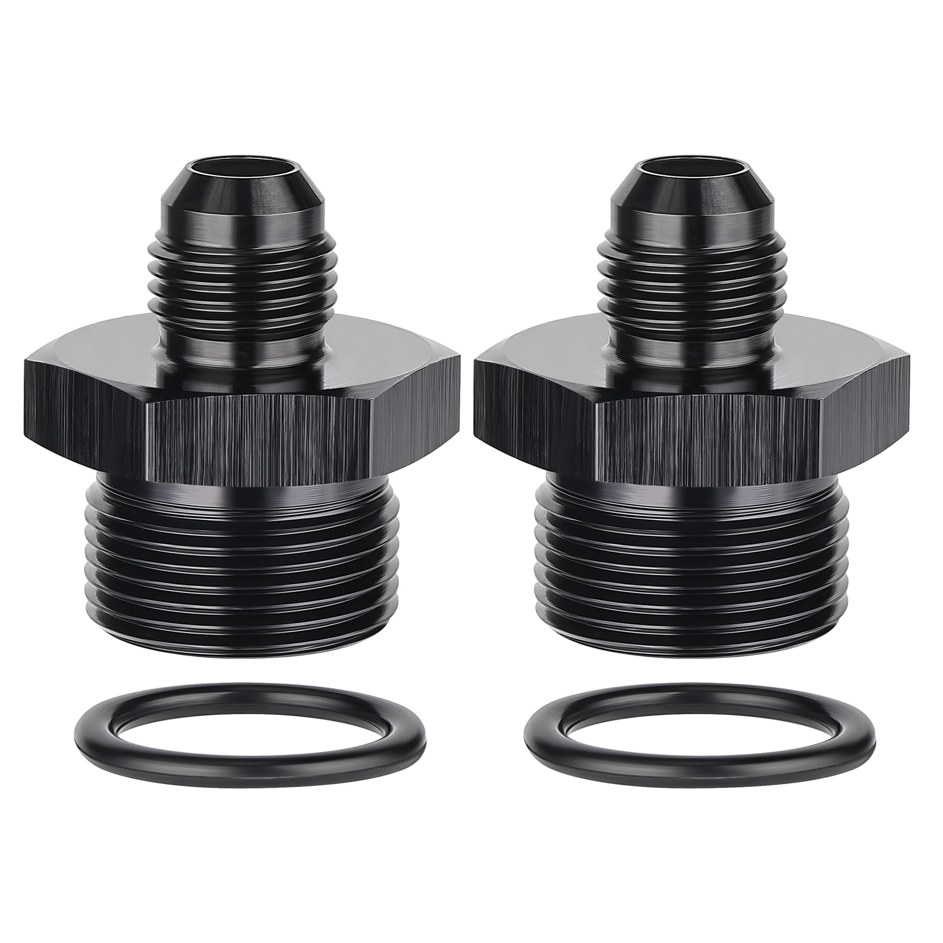 Evil Energy 6An Male Flare To M24 X 1.5Mm Male Metric Fitting Adapter Aluminium Alloy 2Pcs
