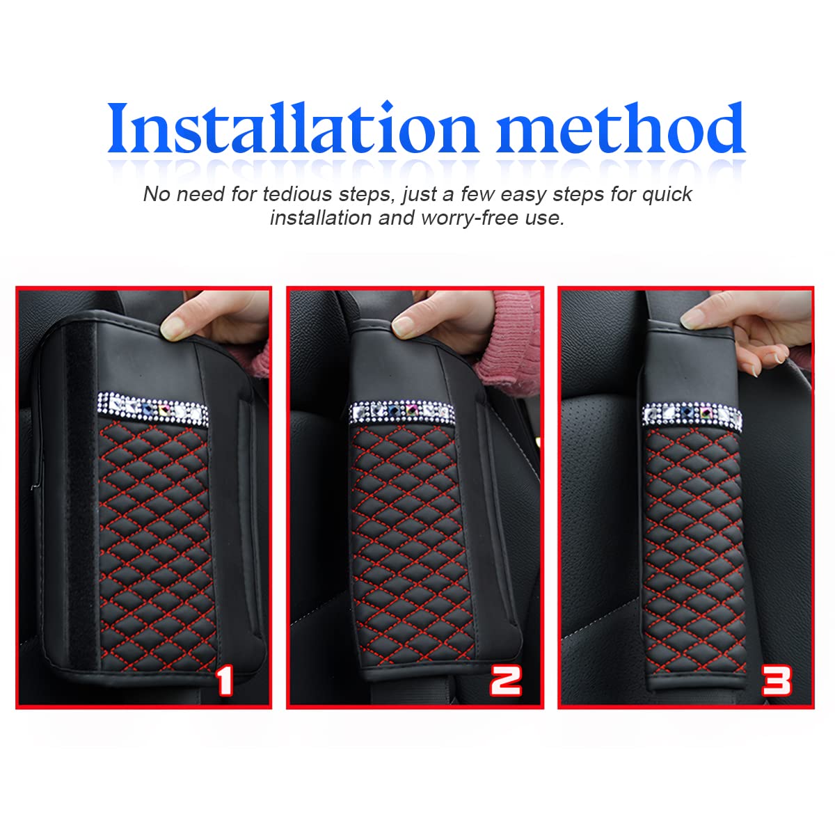 Zipelo 2 Pcs Auto Seat Belt Cover, Breathable Leather Shoulder Pads Protect Your Neck, Harness Pads Strap For A More Comfortable