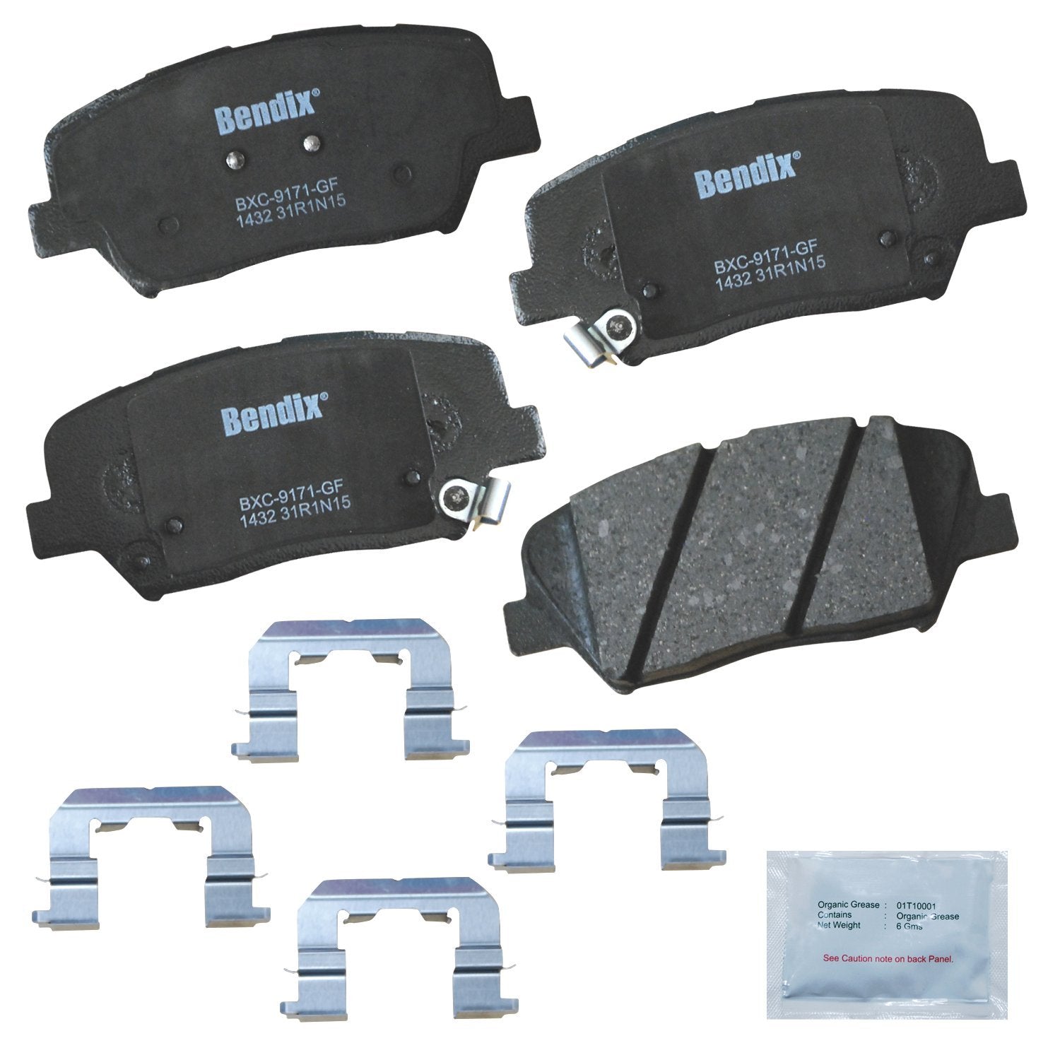 Bendix Priority1 Cfc1432 Ceramic Front Brake Pads For Hyundai Azera 2017-2012,Creta 2020-2018,Santa Fe 2012-2010,Santa Fe Sport 