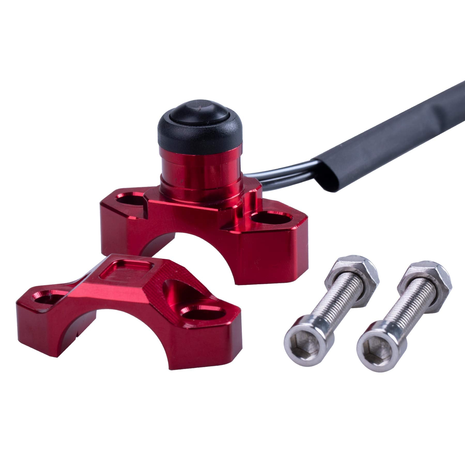Oraevy Cnc Universal Motorcycle Engine Stop Start Kill Switch Button With Mounting Backplate Compatible With Honda Cr125 Crf250 Crf450 Xr250 - Red