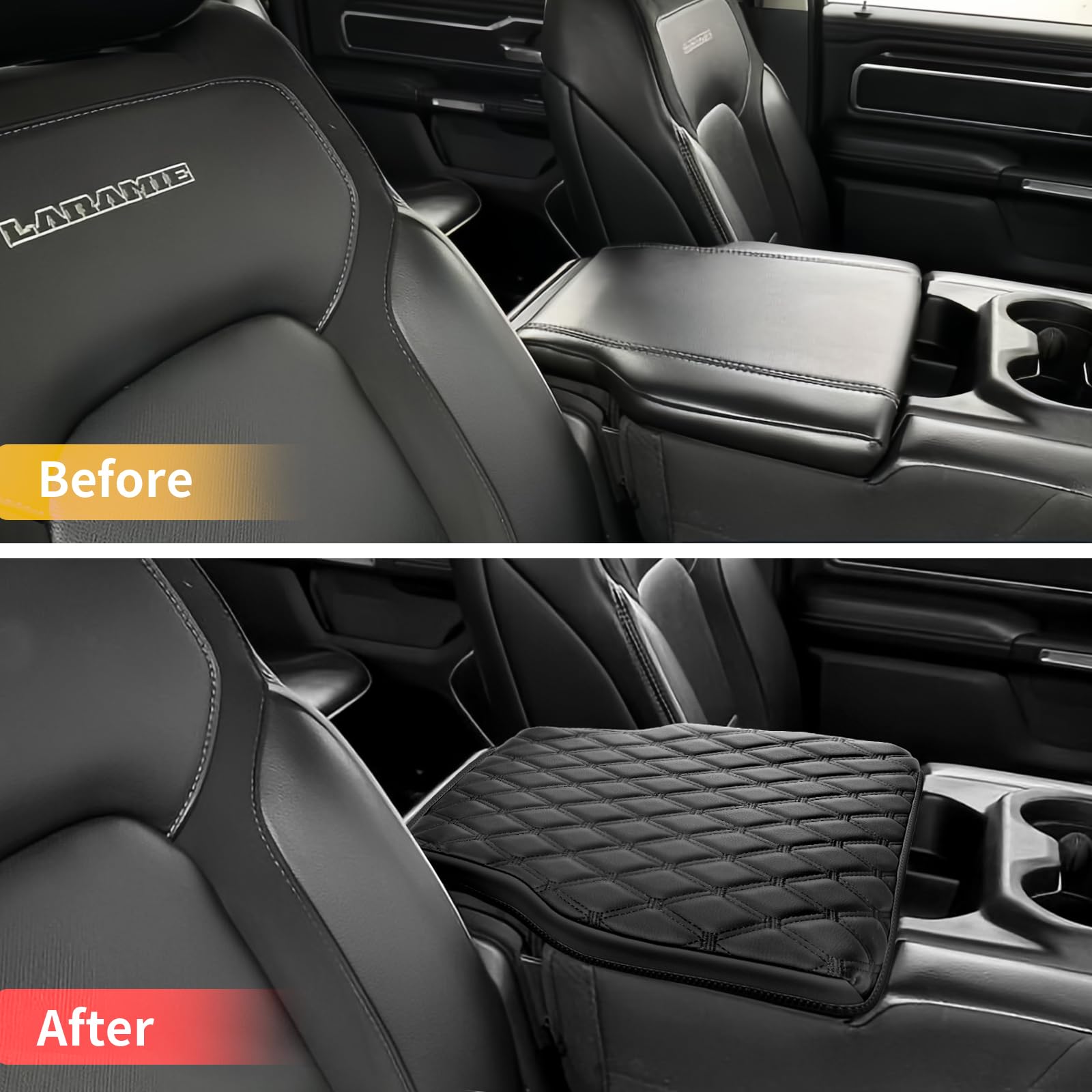 Giant Panda Custom Fit Center Console Cover For Dodge Ram 1500,2019 2020 2021 2022 2023 2024 With Jump Seat- Waterproof Faux Lea